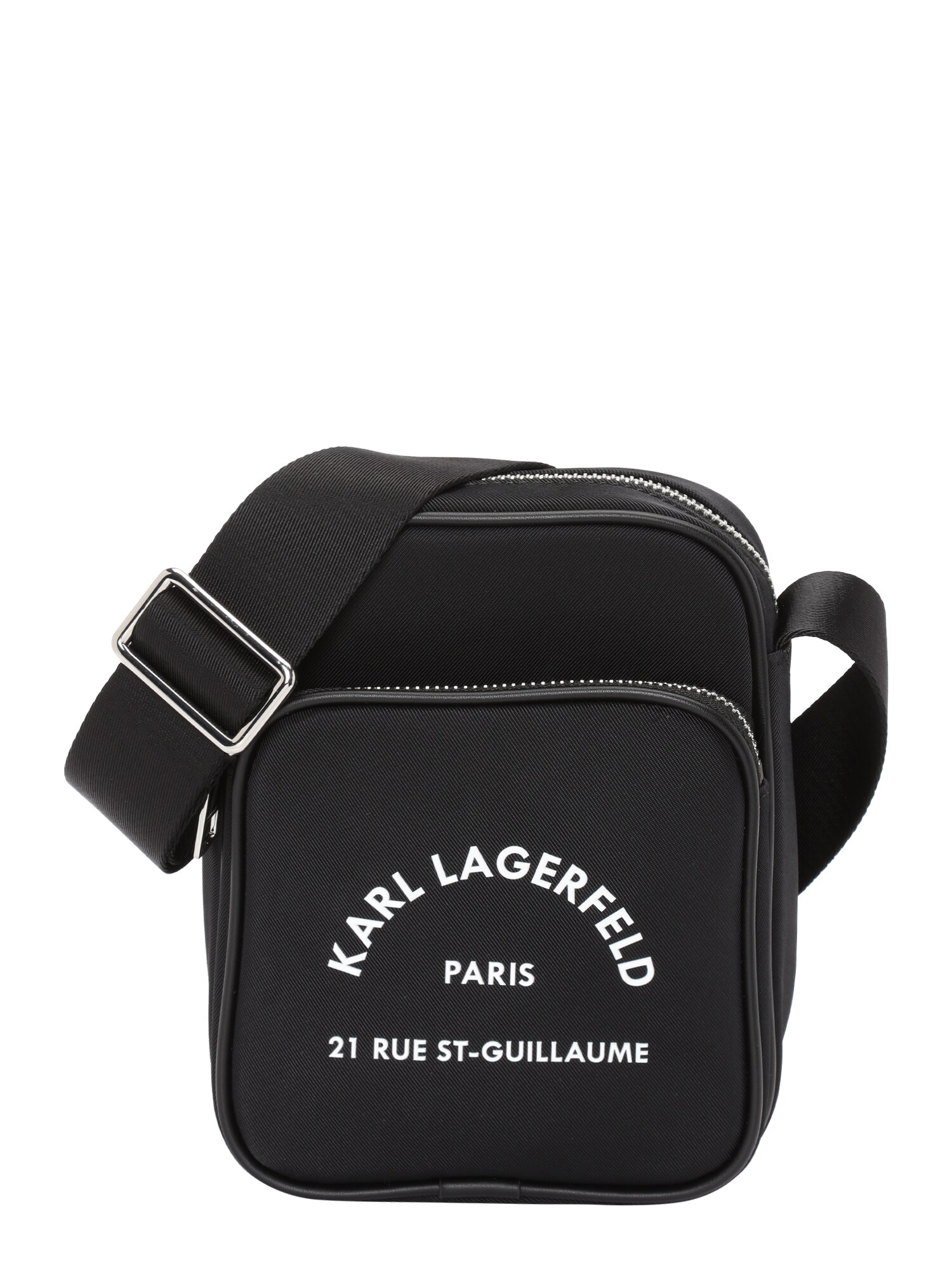 Karl Lagerfeld Geantă de umăr Rue St-Guillaume  negru / alb