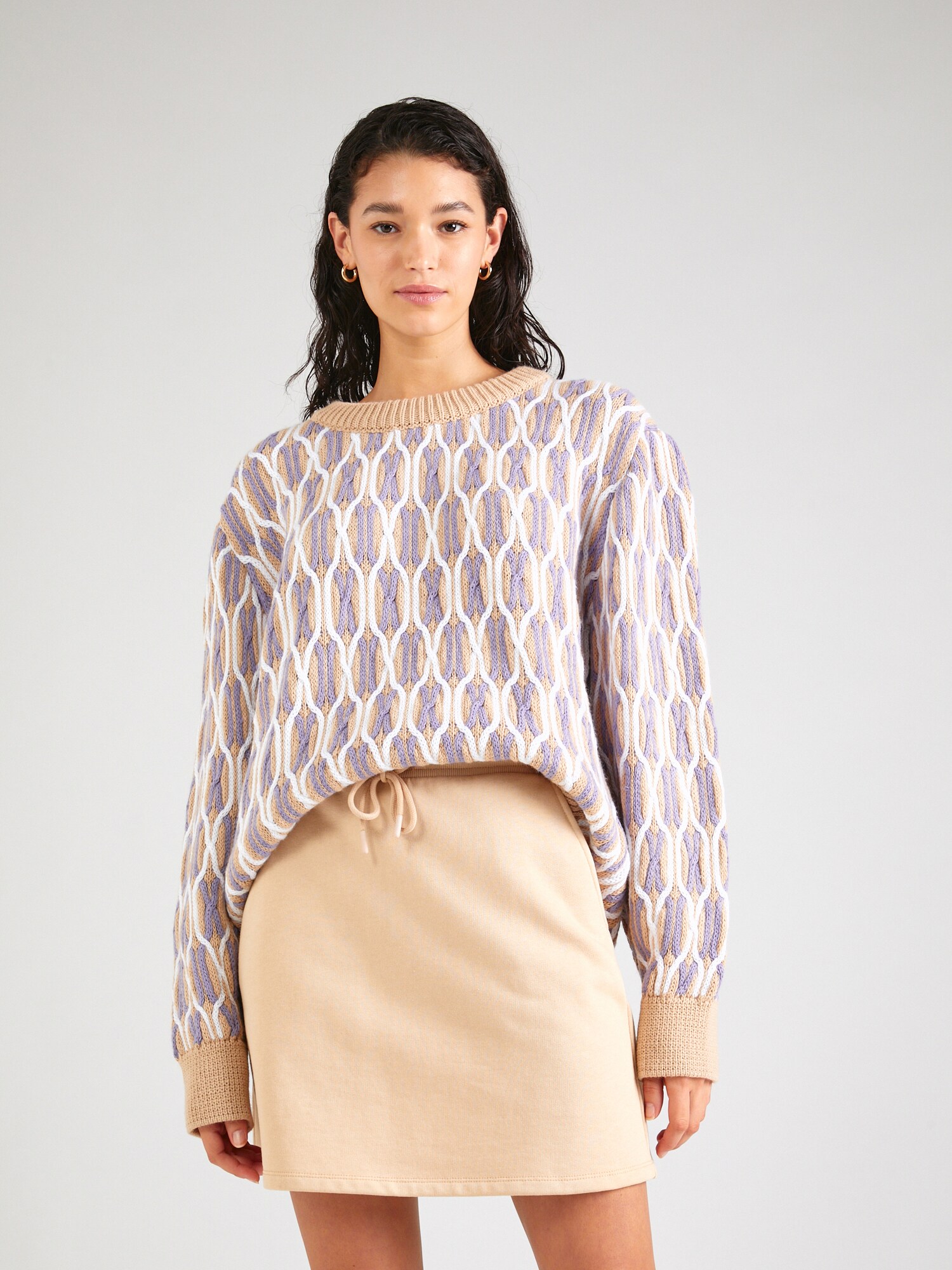 Dorothy Perkins Pulóver  cappuccinobarna / levendula / fehér termék 2. képe