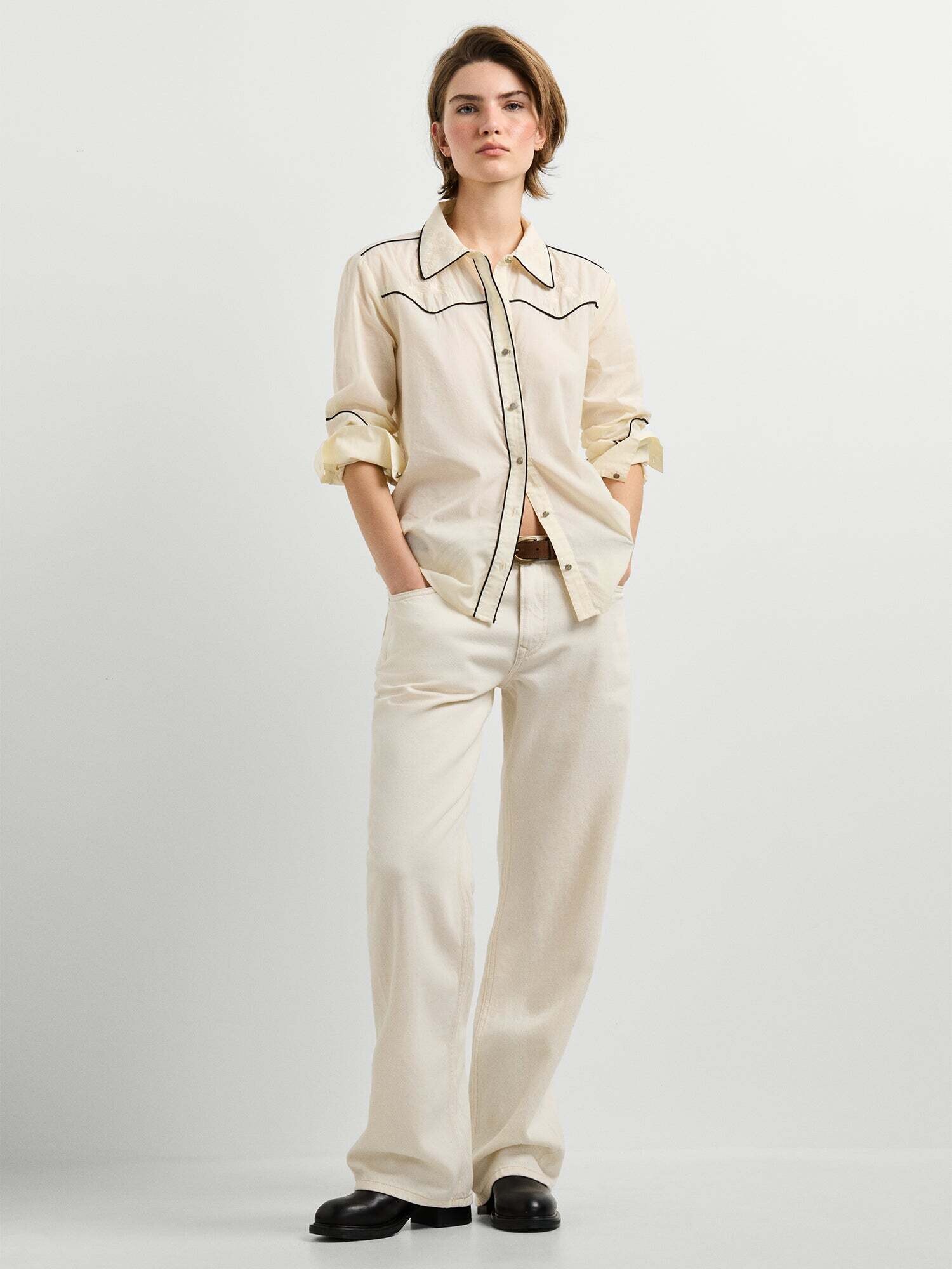 Pepe Jeans Blusa 'Gianna' negro / blanco natural – imagen 3