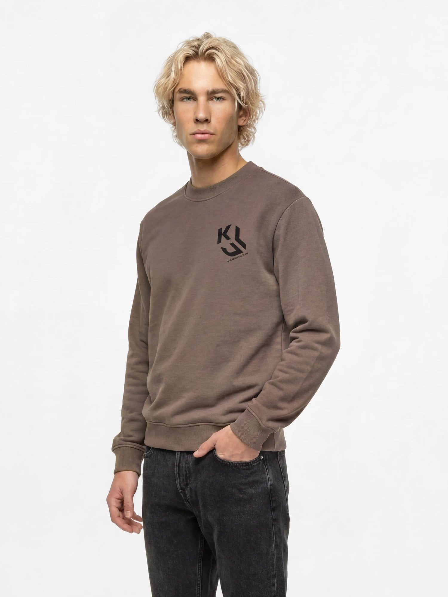 KARL LAGERFELD JEANS Sudadera taupe / negro – imagen 3