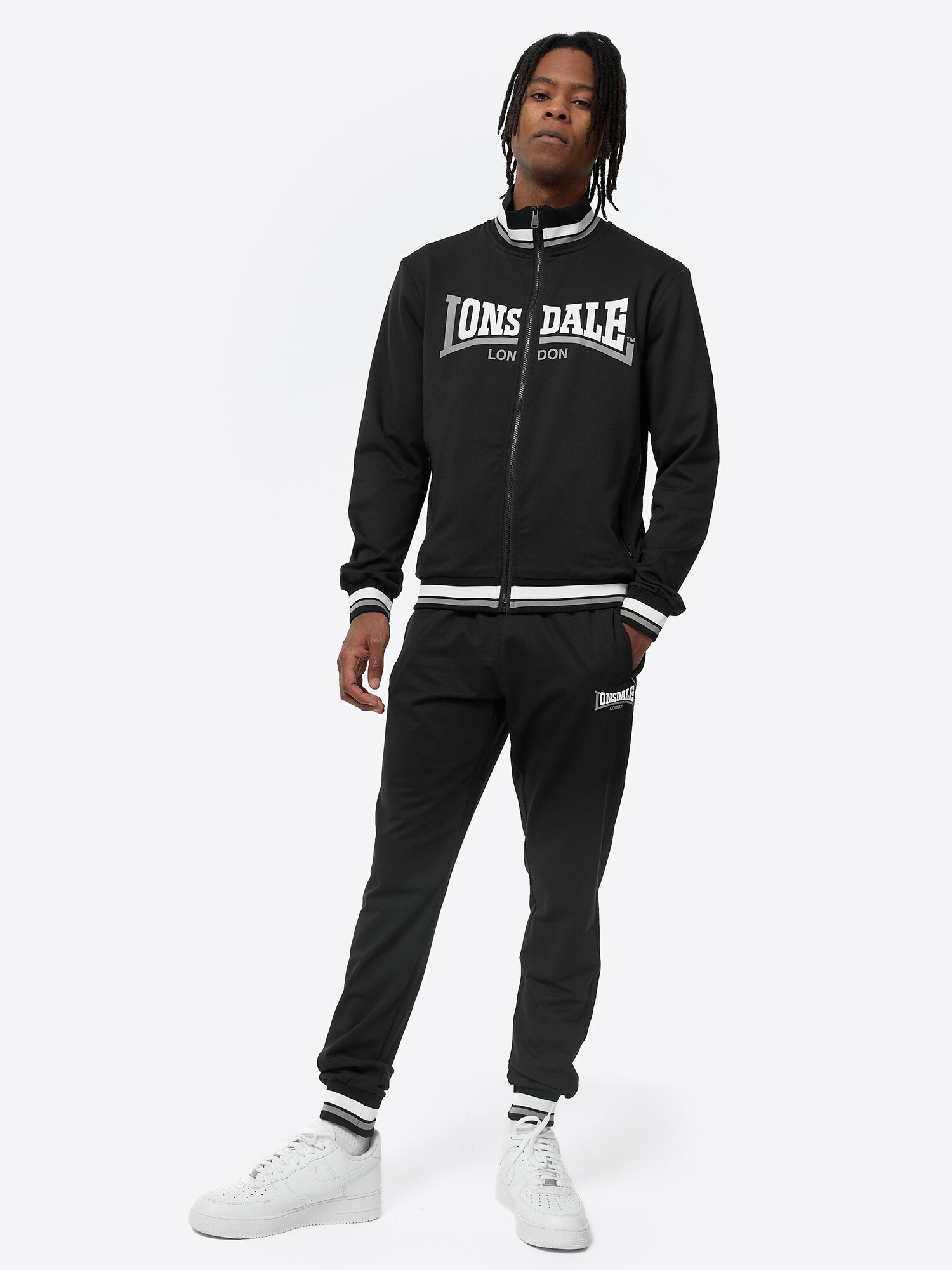 LONSDALE Jogging ruhák ' POOLEWE '  fekete / fehér termék 2. képe