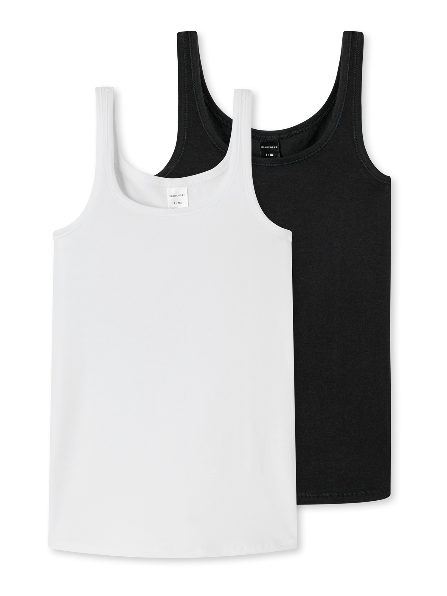 SCHIESSER Apatiniai marškinėliai juoda / balta
