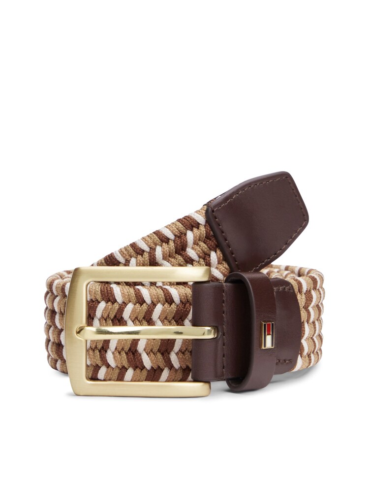 TOMMY HILFIGER Gürtel 'DENTON 3.5' Herren Größe 95 braun / cappuccino / dunkelbraun / weiß