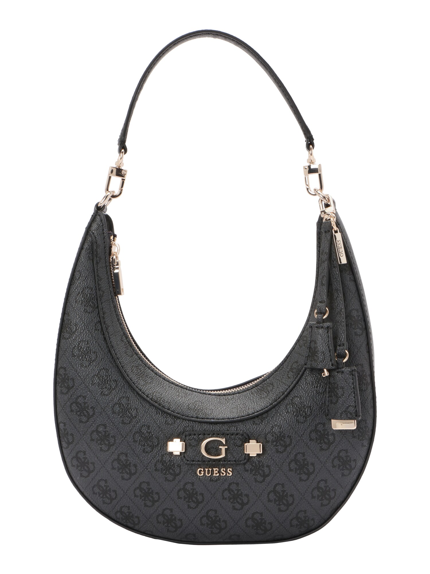 GUESS Geantă de umăr Lindsey gri / negru