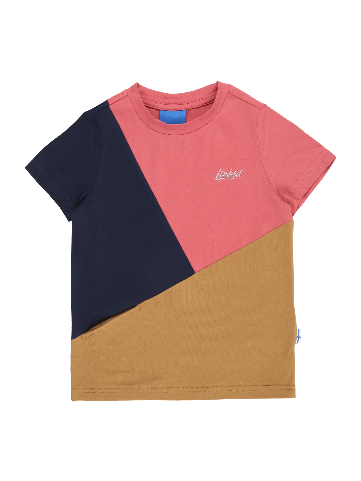 FINKID Marškinėliai 'ANKKURI' tamsiai mėlyna / šviesiai rožinė / šviesiai ruda