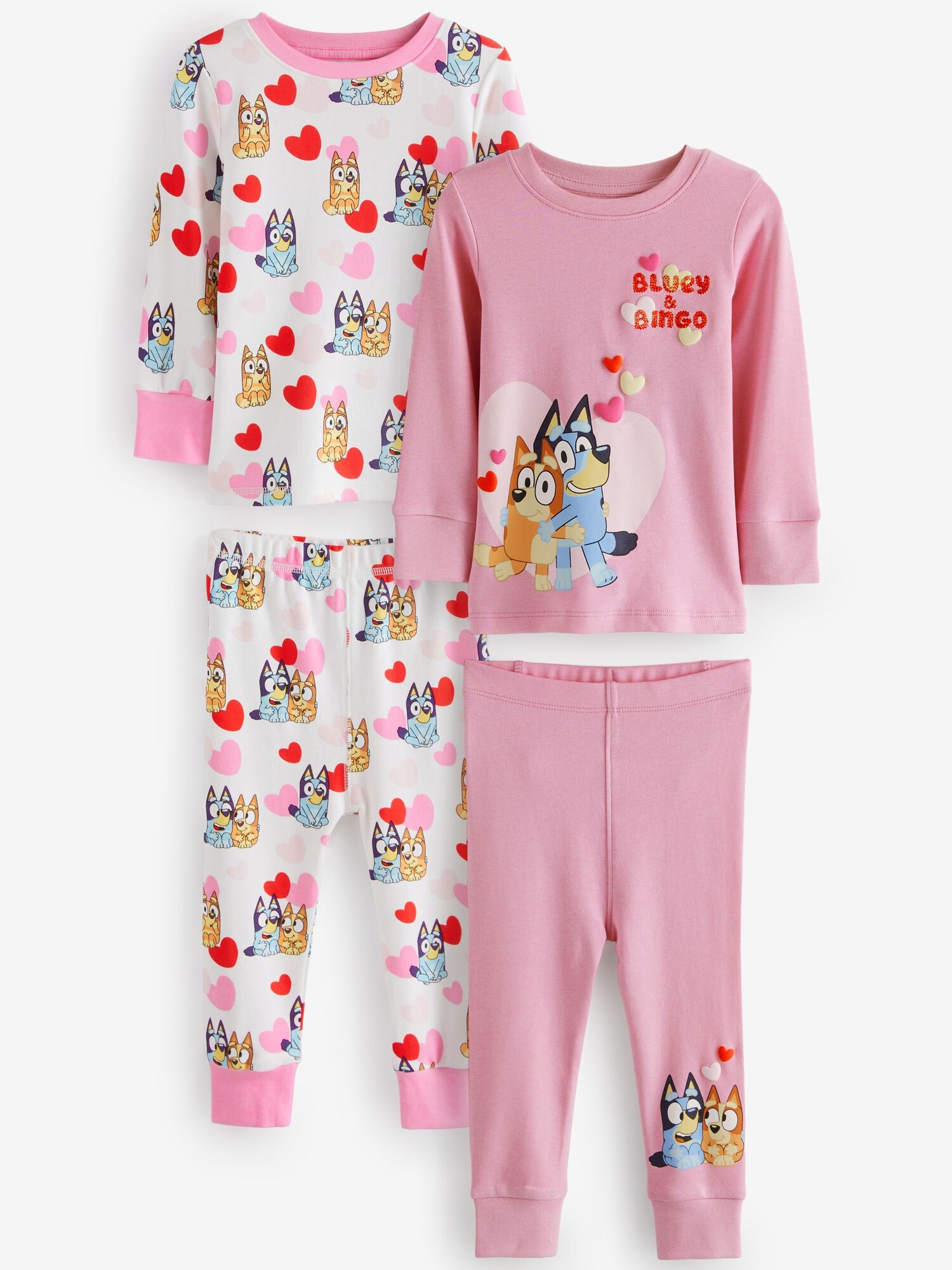 Next Pijamale  roz / roșu / alb