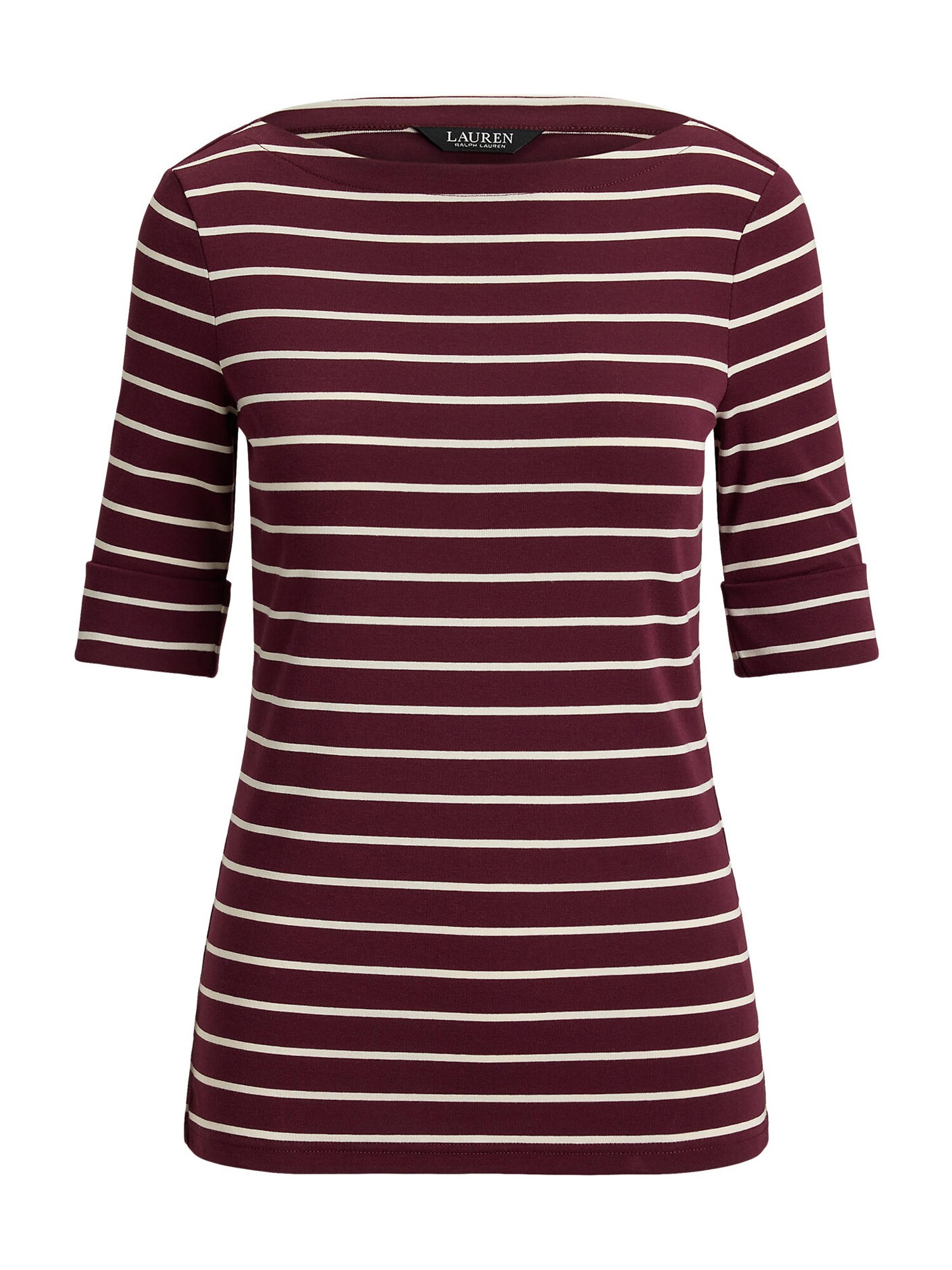 Lauren Ralph Lauren Tricou  roșu burgundy / alb