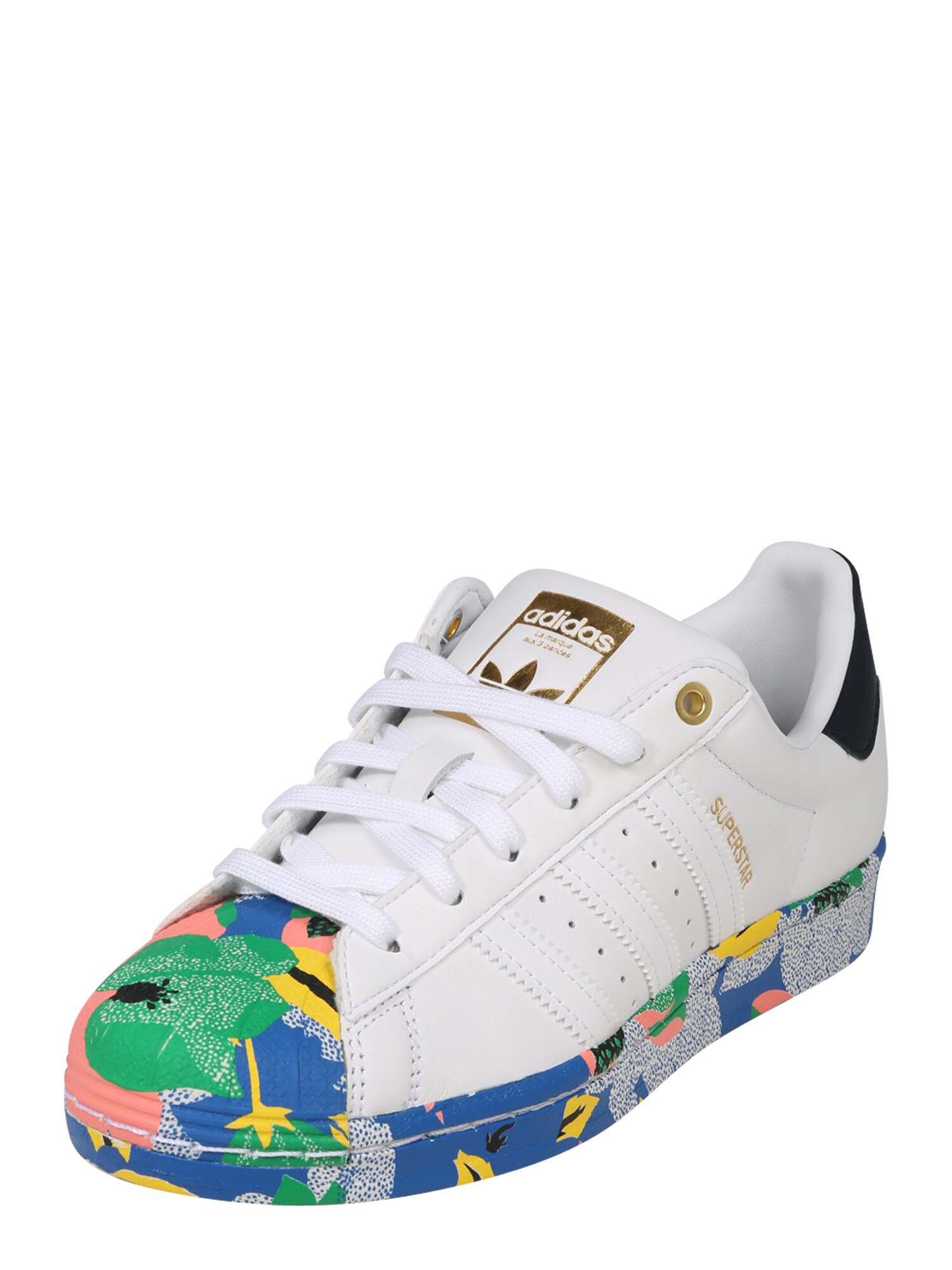 ADIDAS ORIGINALS Sportbačiai be auliuko 'Superstar'  juoda / mėlyna / rožinė / žalia / balta