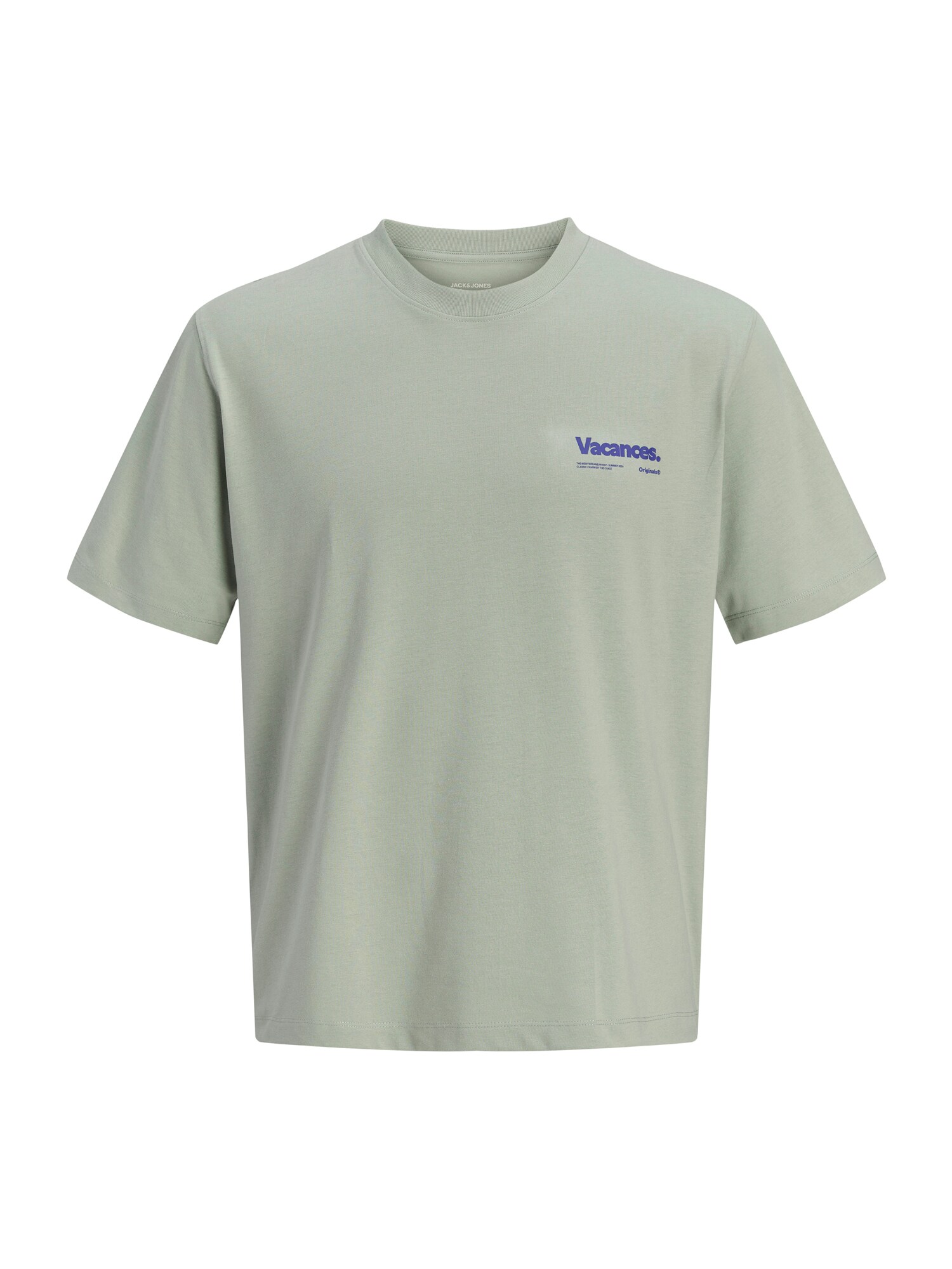 JACK & JONES Tricou albastru gențiană / verde / verde pastel / alb murdar
