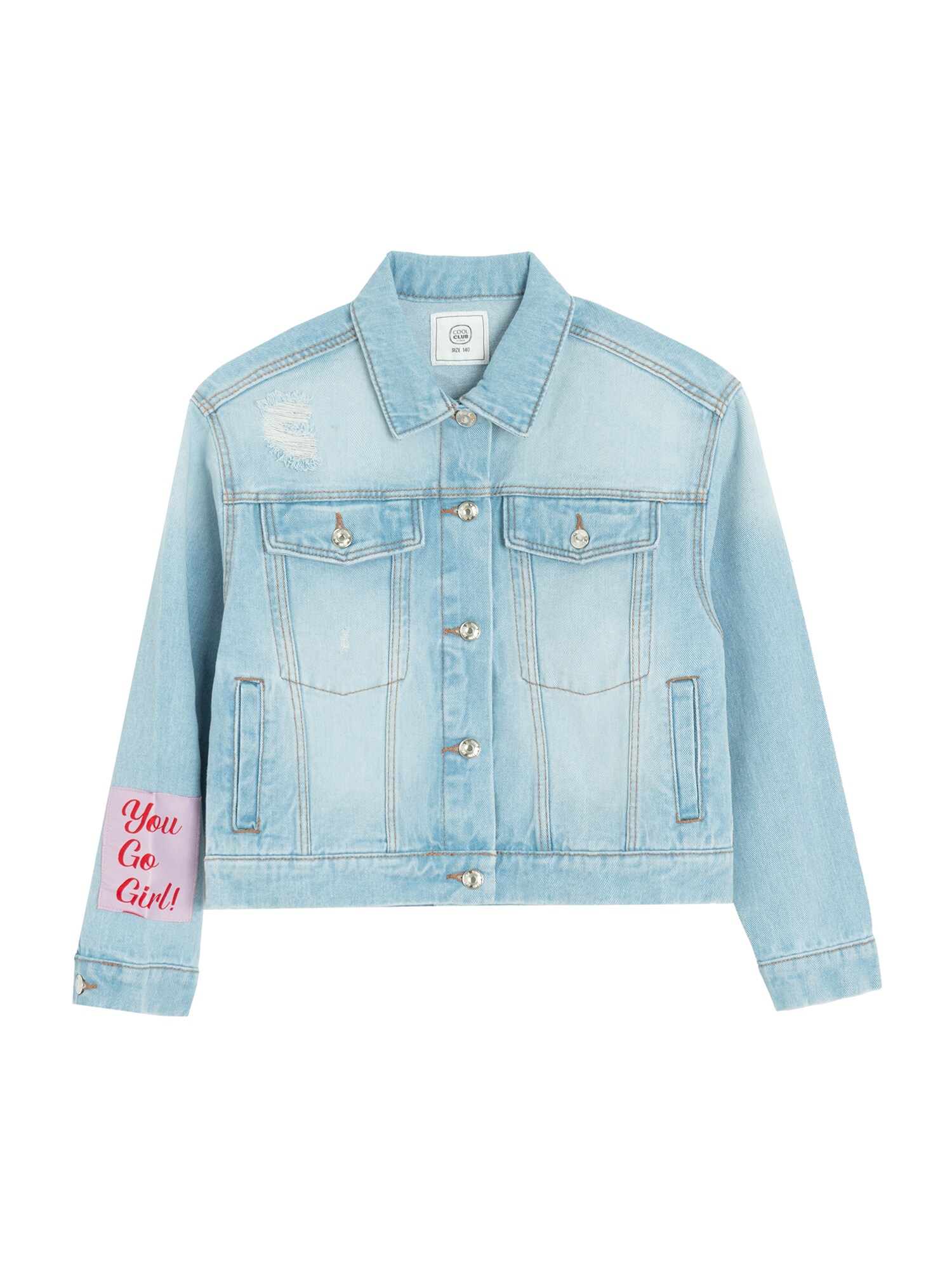 Cool Club Geacă de primăvară-toamnă  albastru denim / roz deschis / roși aprins