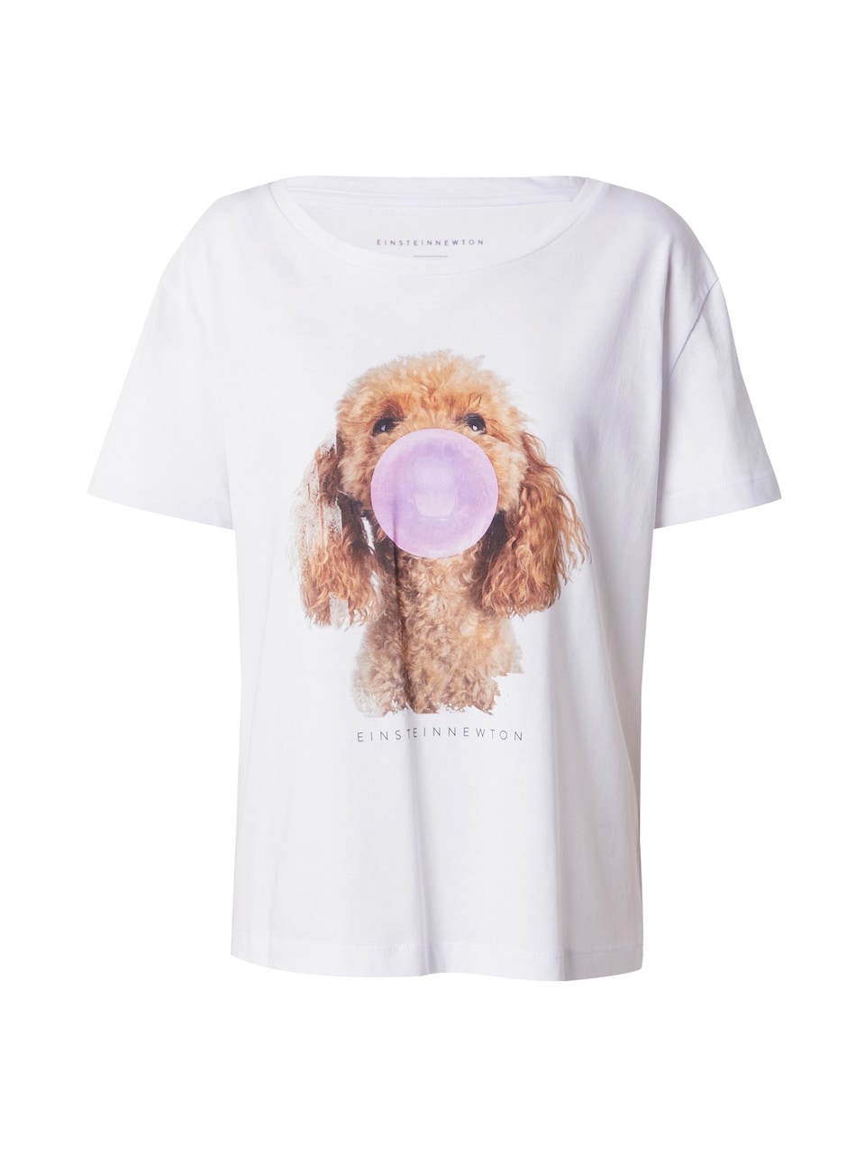 T-shirt 'Bubble Poodle' brun / rosa / svart