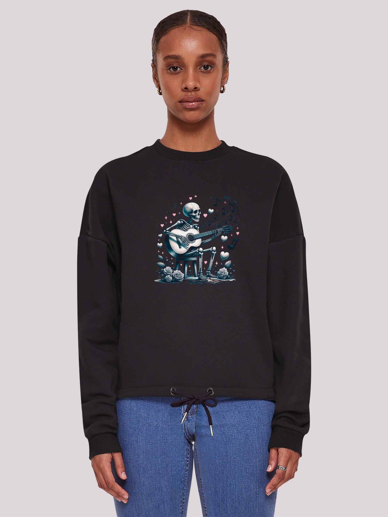 Thumbnail - F4NT4STIC Sweatshirt Skelett spielt Gitarre, Musik, Liebe