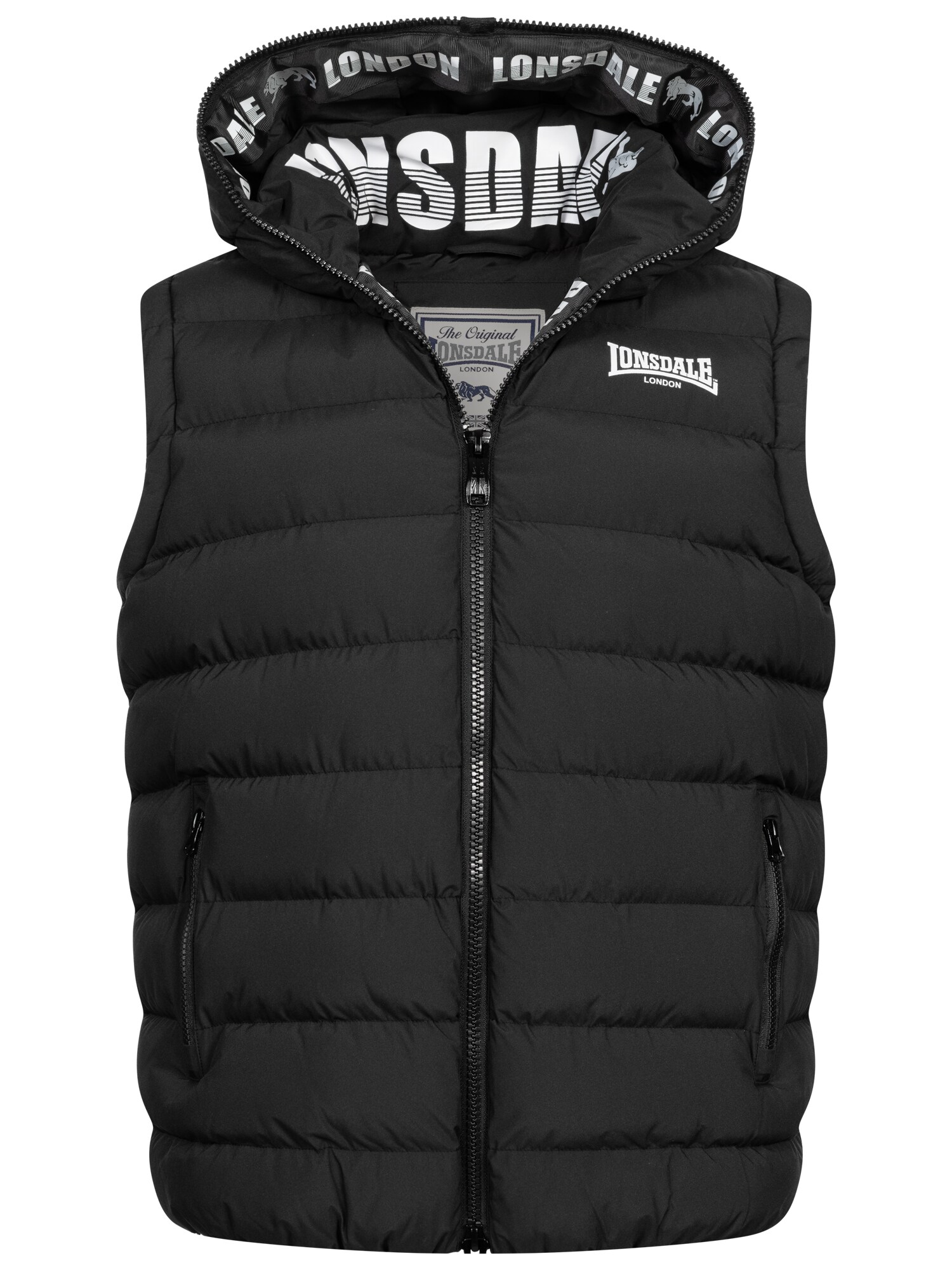 LONSDALE Vestă Lydford  negru / alb