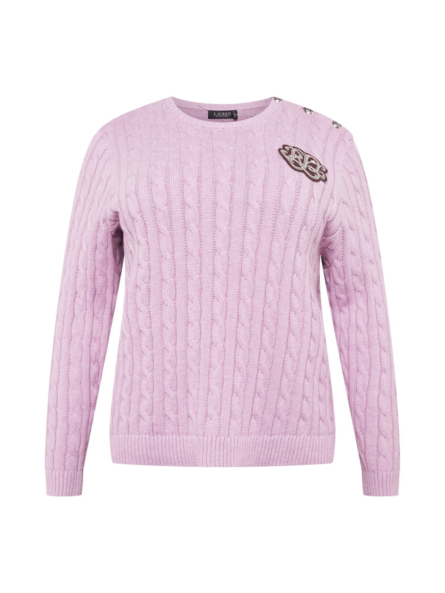 Lauren Ralph Lauren Plus Megztinis 'MONTIVA' šviesiai rožinė / brokato spalva / balta