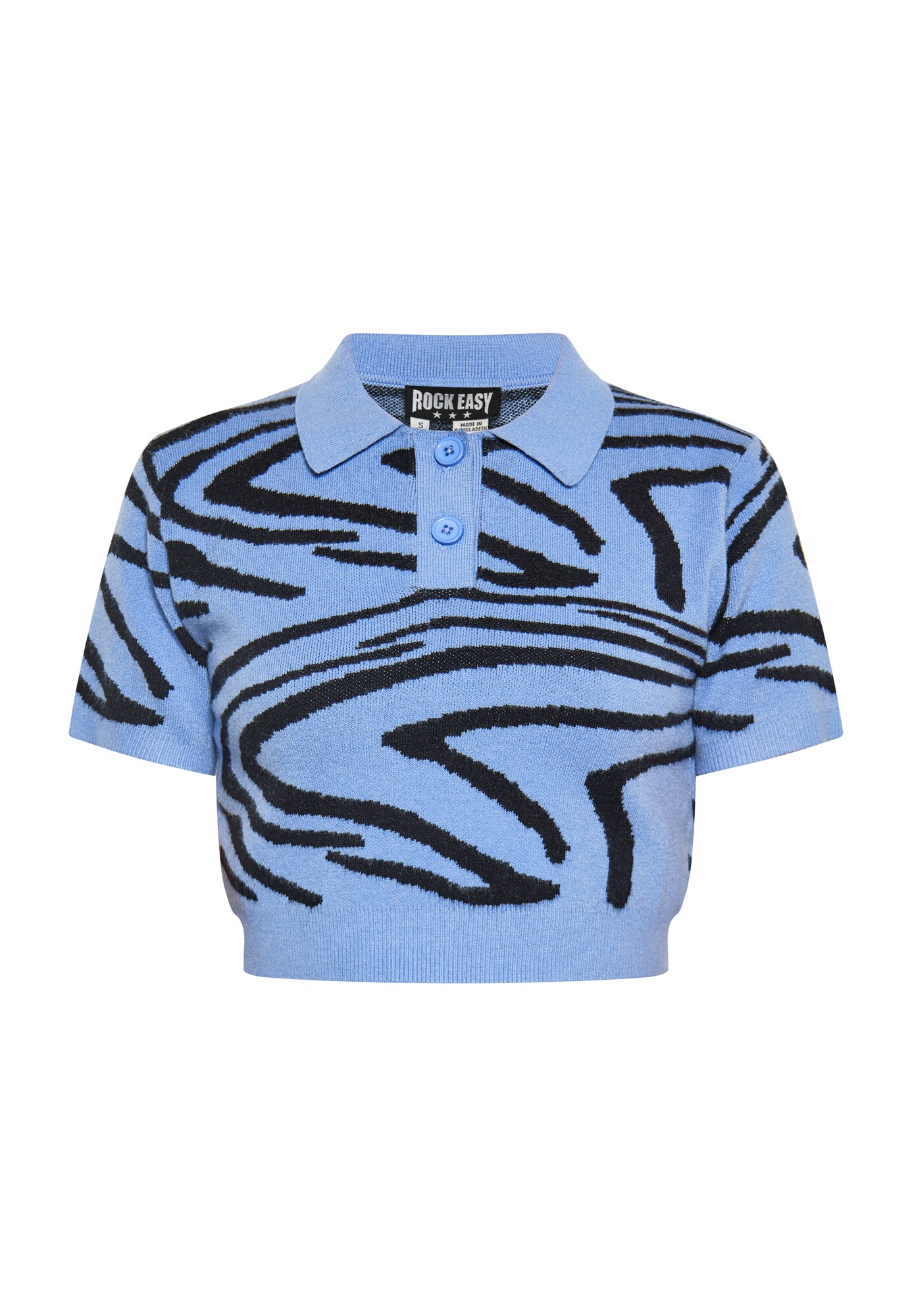 ROCKEASY Top  albastru / negru