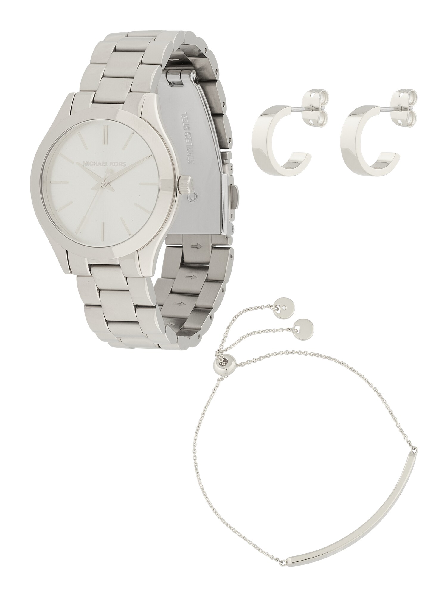 MICHAEL Michael Kors Set de bijuterii SLIM RUNWAY  argintiu / alb