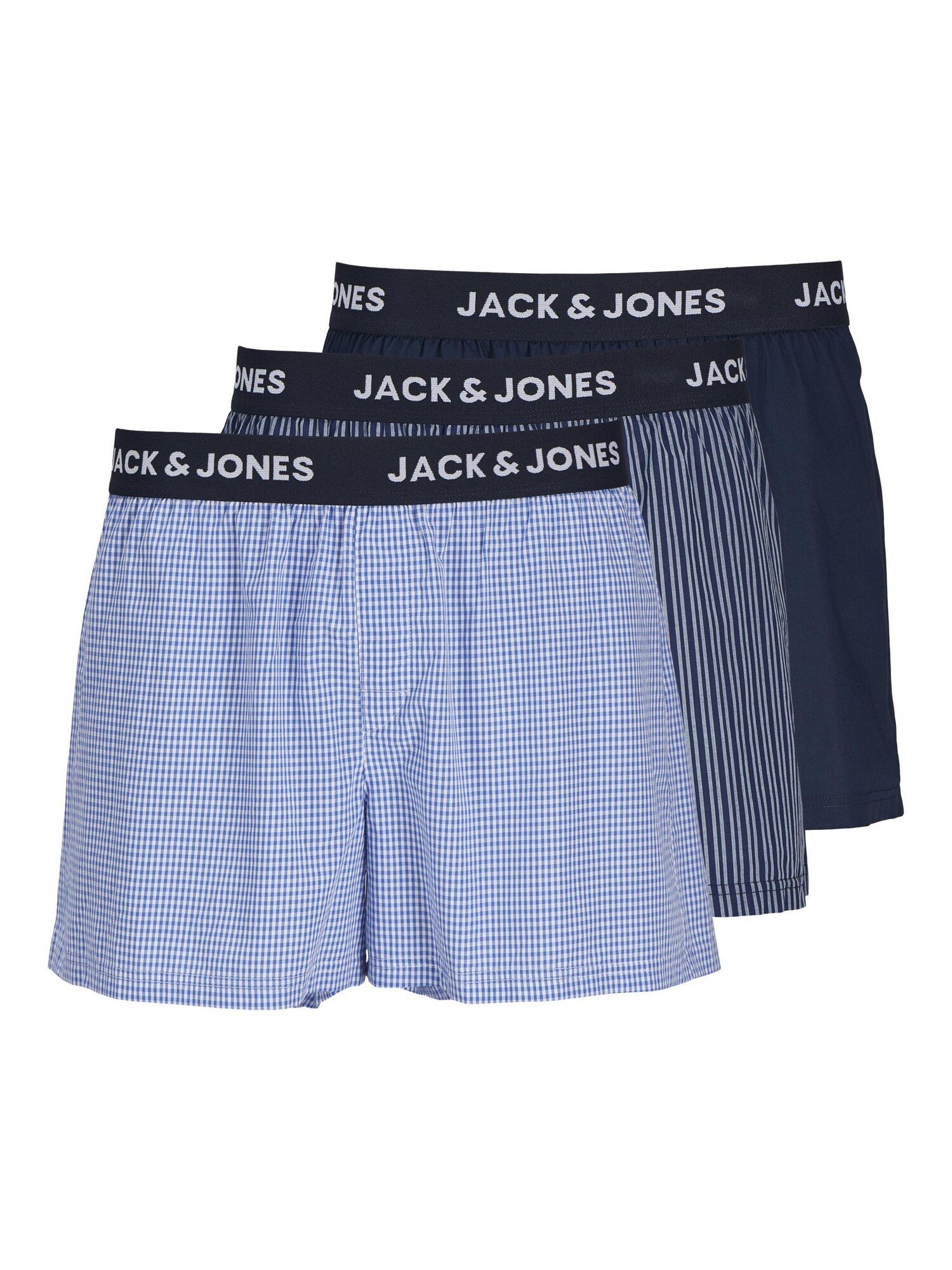 JACK & JONES Boxerky 'JACHector'  námornícka modrá / dymovo modrá / nebesky modrá / šedobiela