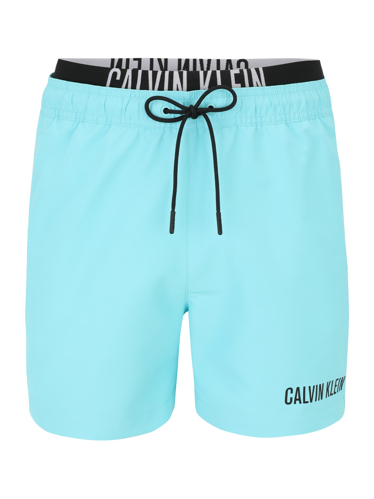 Calvin Klein Swimwear Plavecké šortky  vodová / svetlosivá / čierna