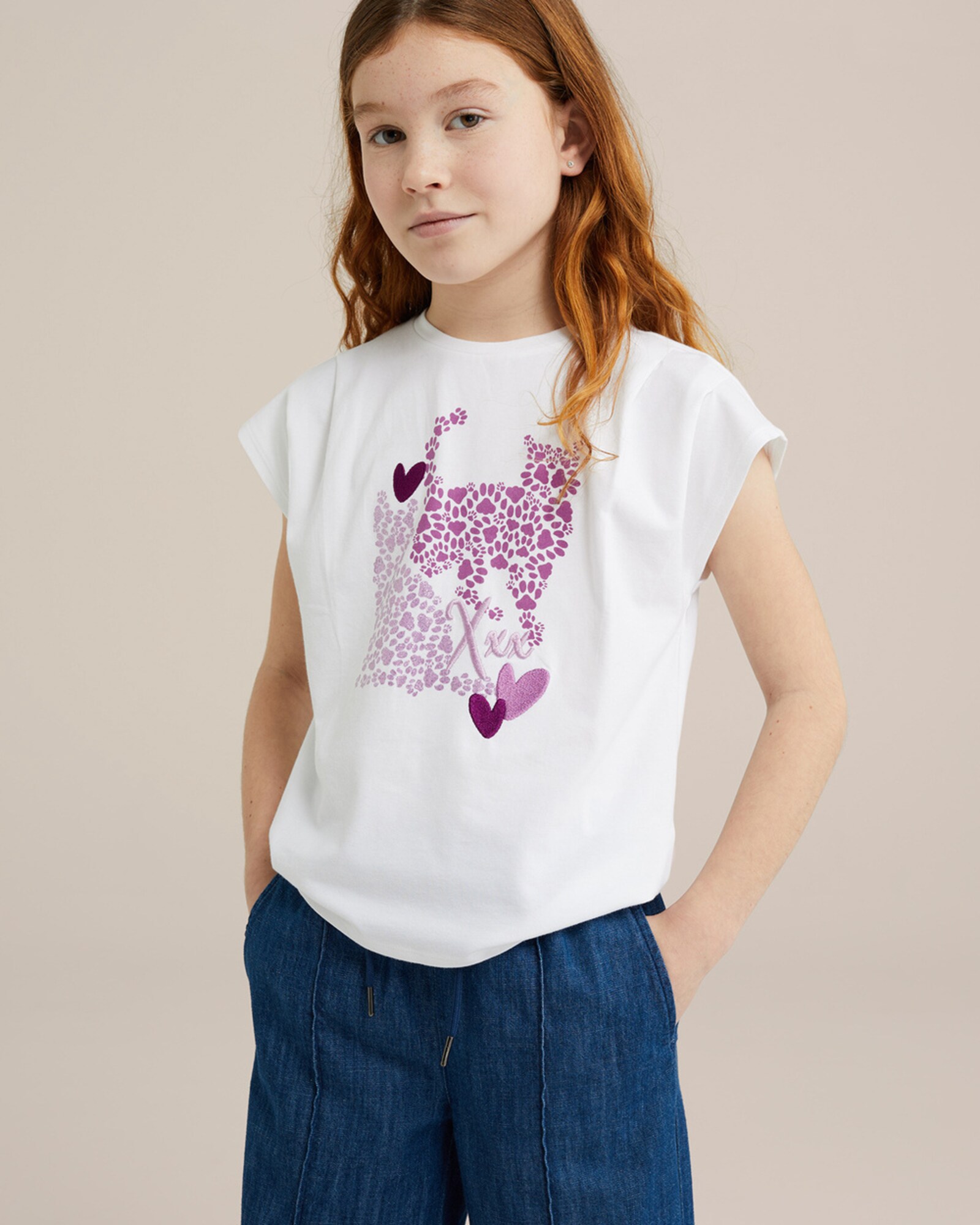 WE Fashion Póló  lila / orgona / ciklámen / fehér termék 2. képe
