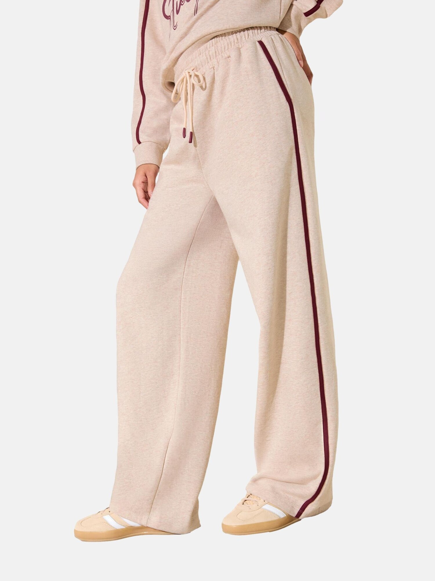 Friends Like These Pantaloni 'These  Studio'  crem / roșu burgundy