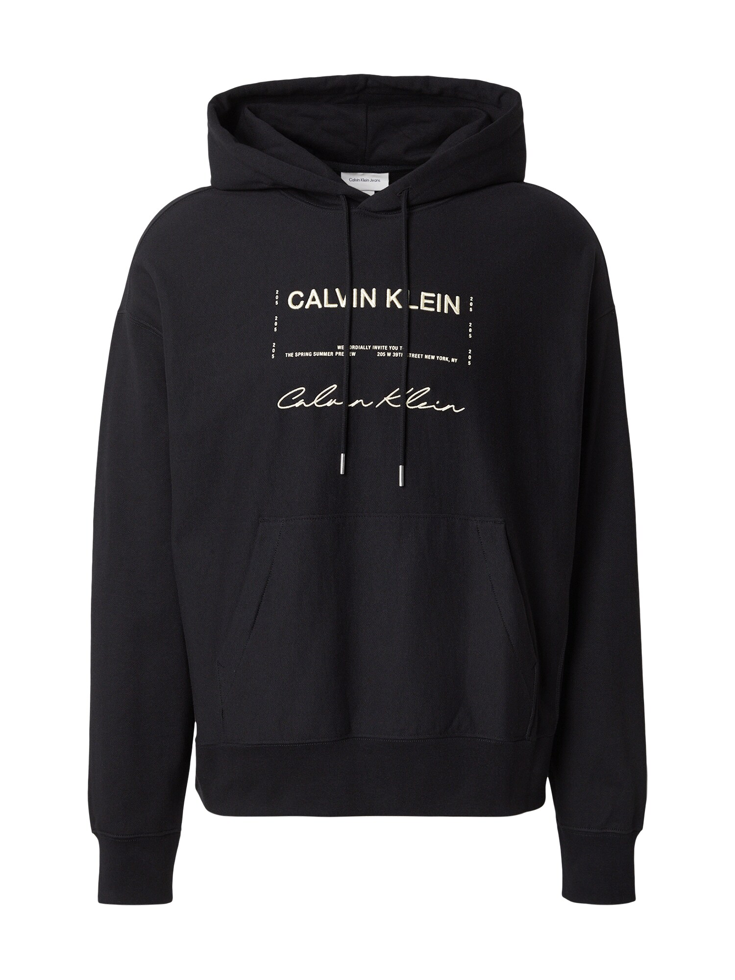 Calvin Klein Jeans Bluză de molton  bej deschis / negru