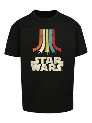 F4NT4STIC Shirt ‘Star Wars Retro Rainbow’ Geel / Oranje / Rood / Zwart