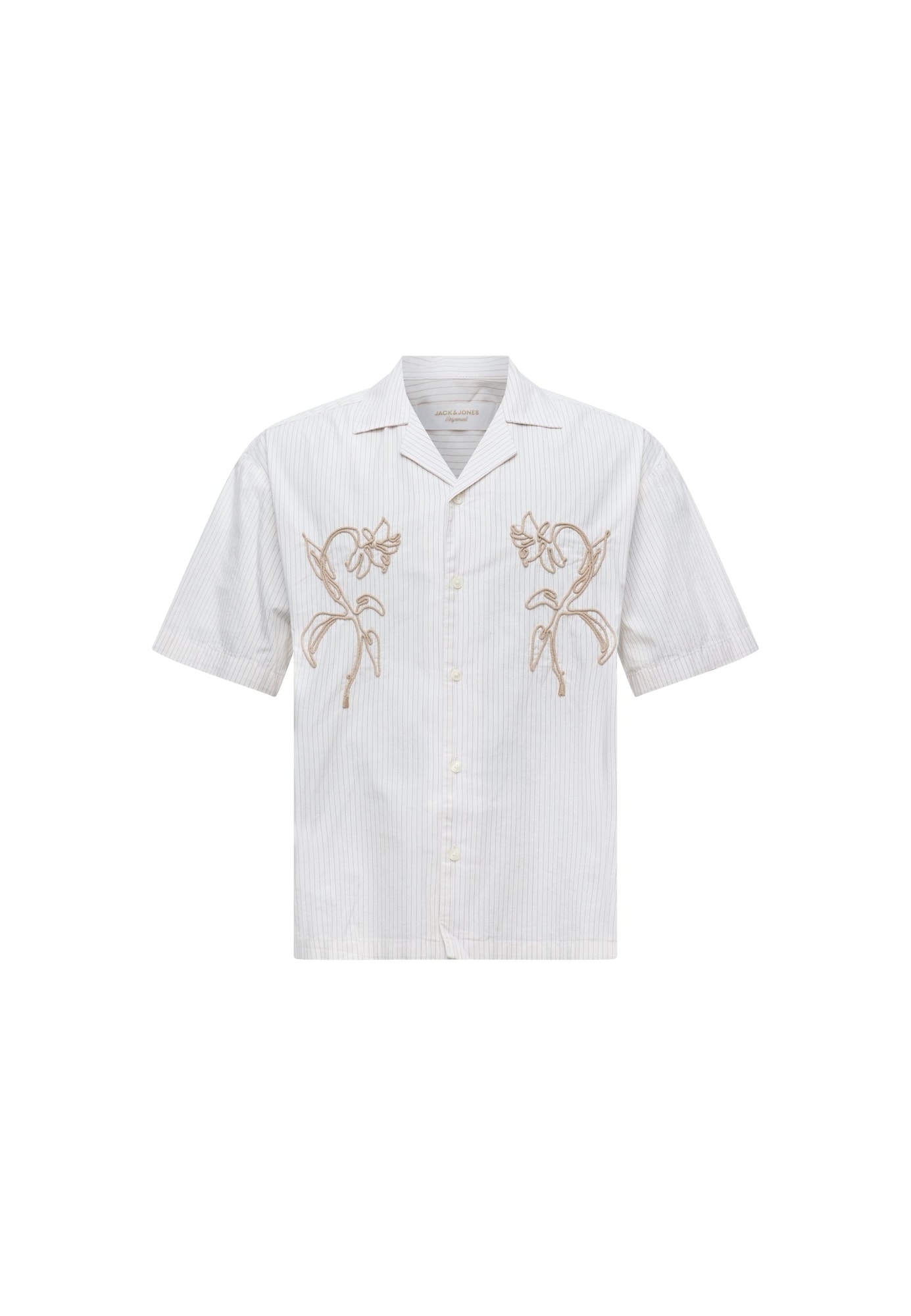 JACK &amp; JONES Camisa 'JORATOCHA'  beige claro / taupe / blanco