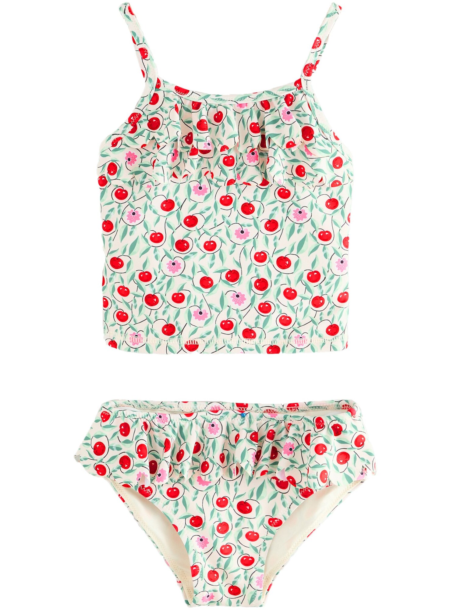 Next Costum de baie două piese  crem / verde / roz / roșu