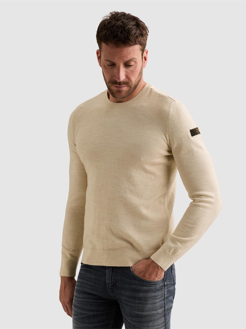 Tröja 'Pullover in a cotton blend with crewneck'