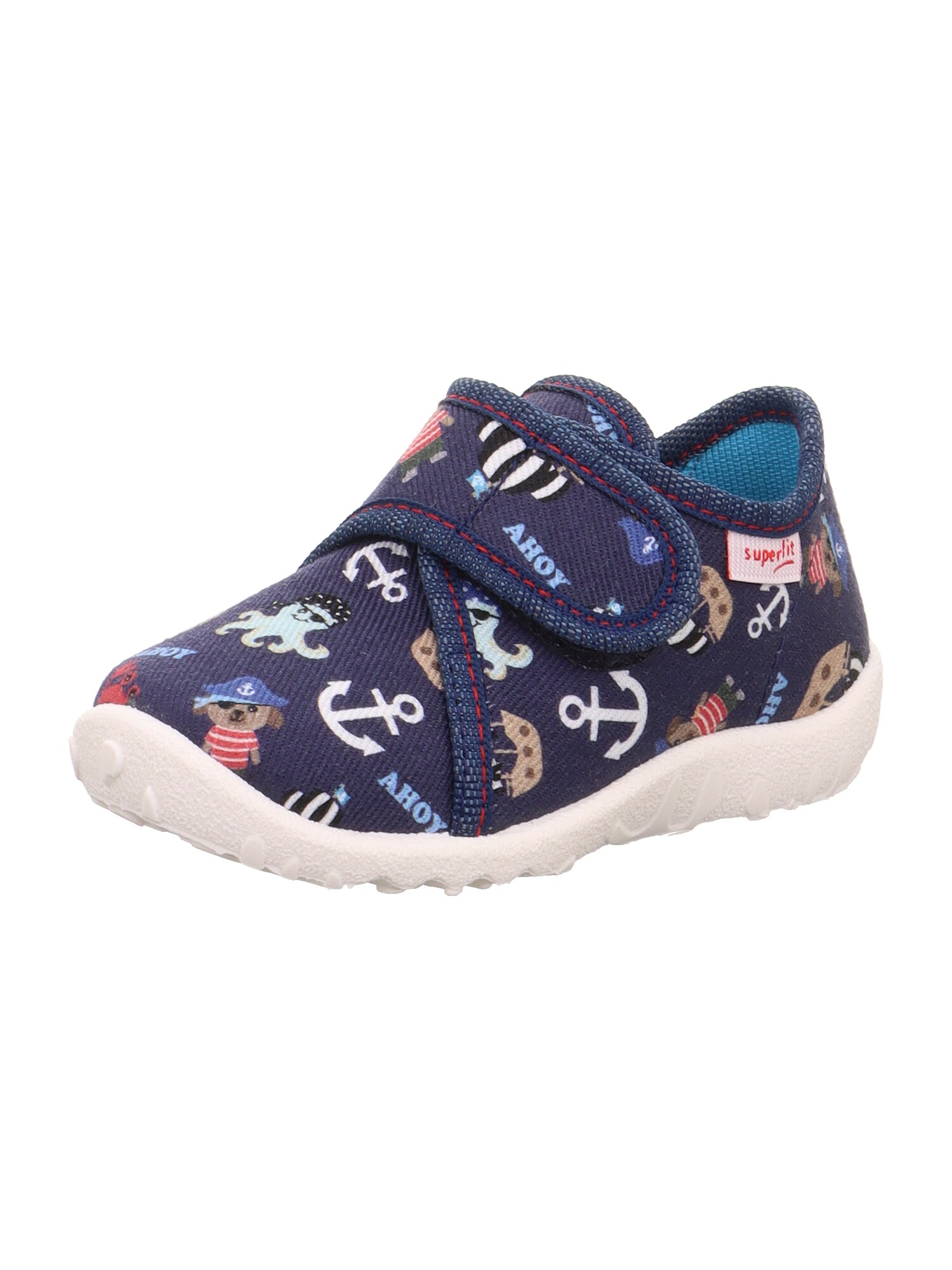 SUPERFIT Papuci de casă SPOTTY  albastru deschis / albastru închis / portocaliu somon / alb