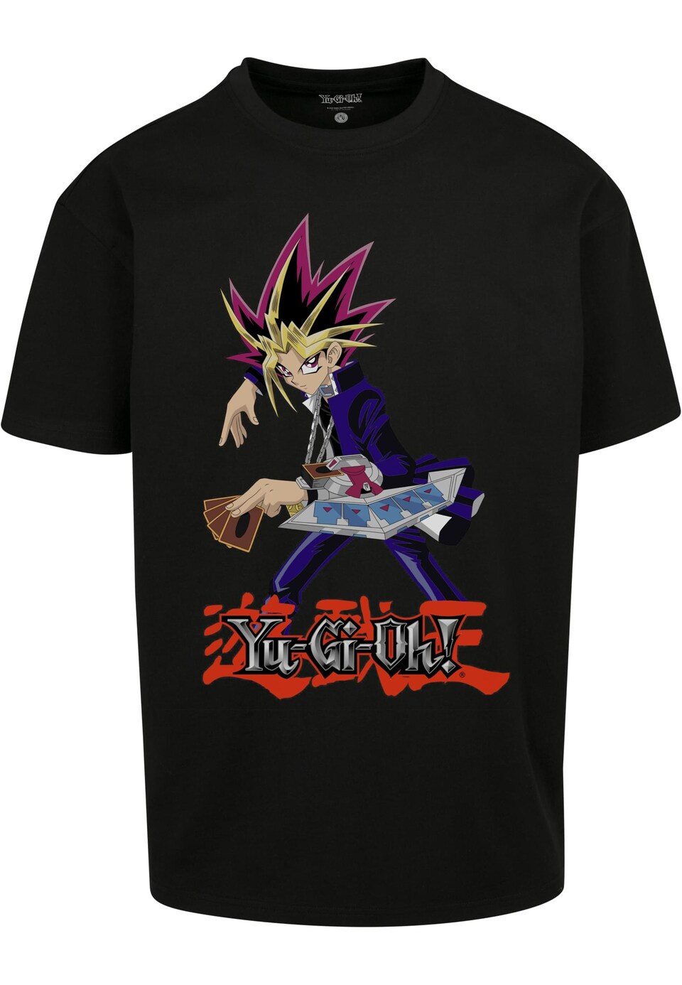 T-shirt 'Yu-Ghi-Oh Duell' ultramarinblå / mörkgrå / eldröd