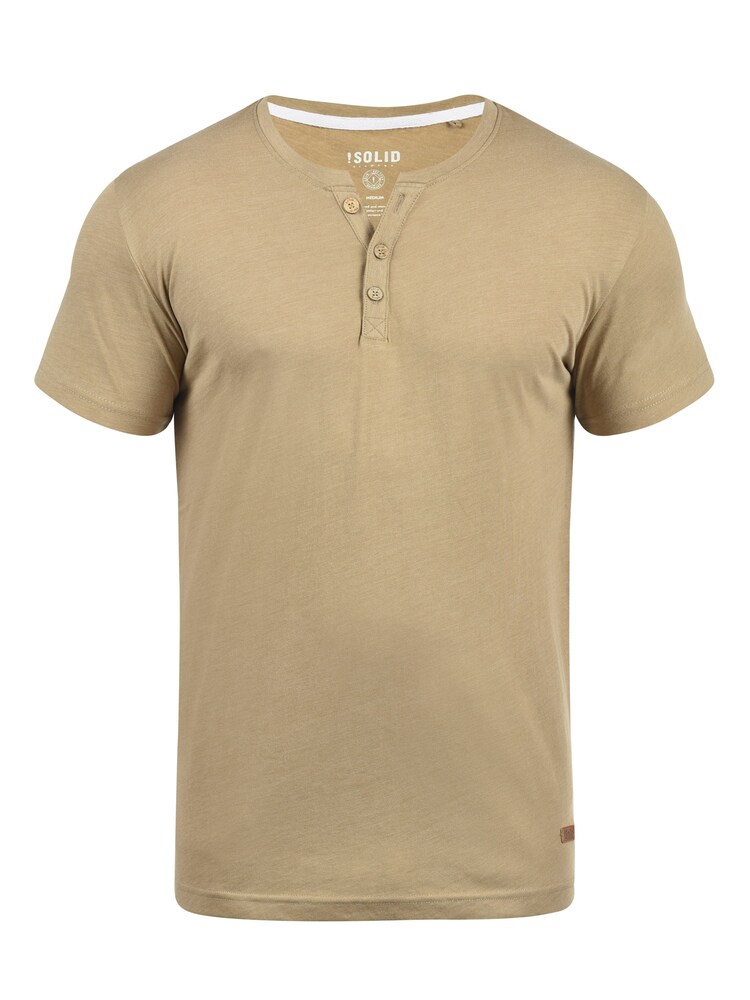 !Solid T-Shirt 'Volker' mit Knopfleiste Herren Größe XL beige