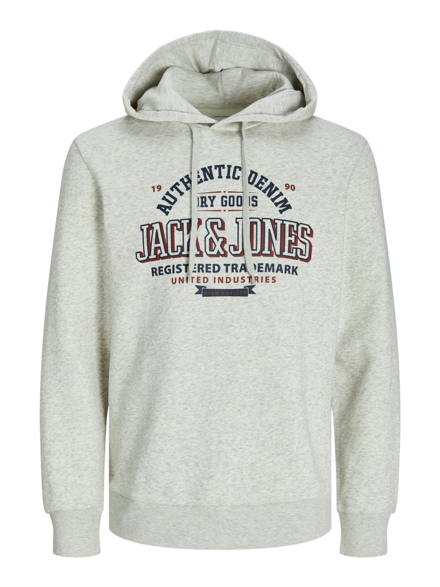 JACK & JONES Mikina  námornícka modrá / vínovo červená / biela melírovaná