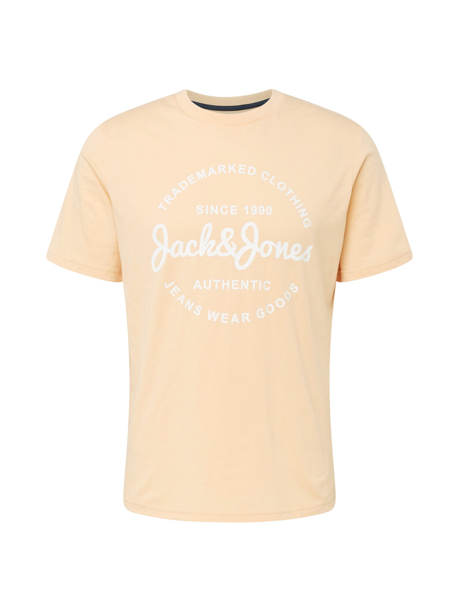 JACK & JONES Tričko 'JJFOREST'  marhuľová / biela