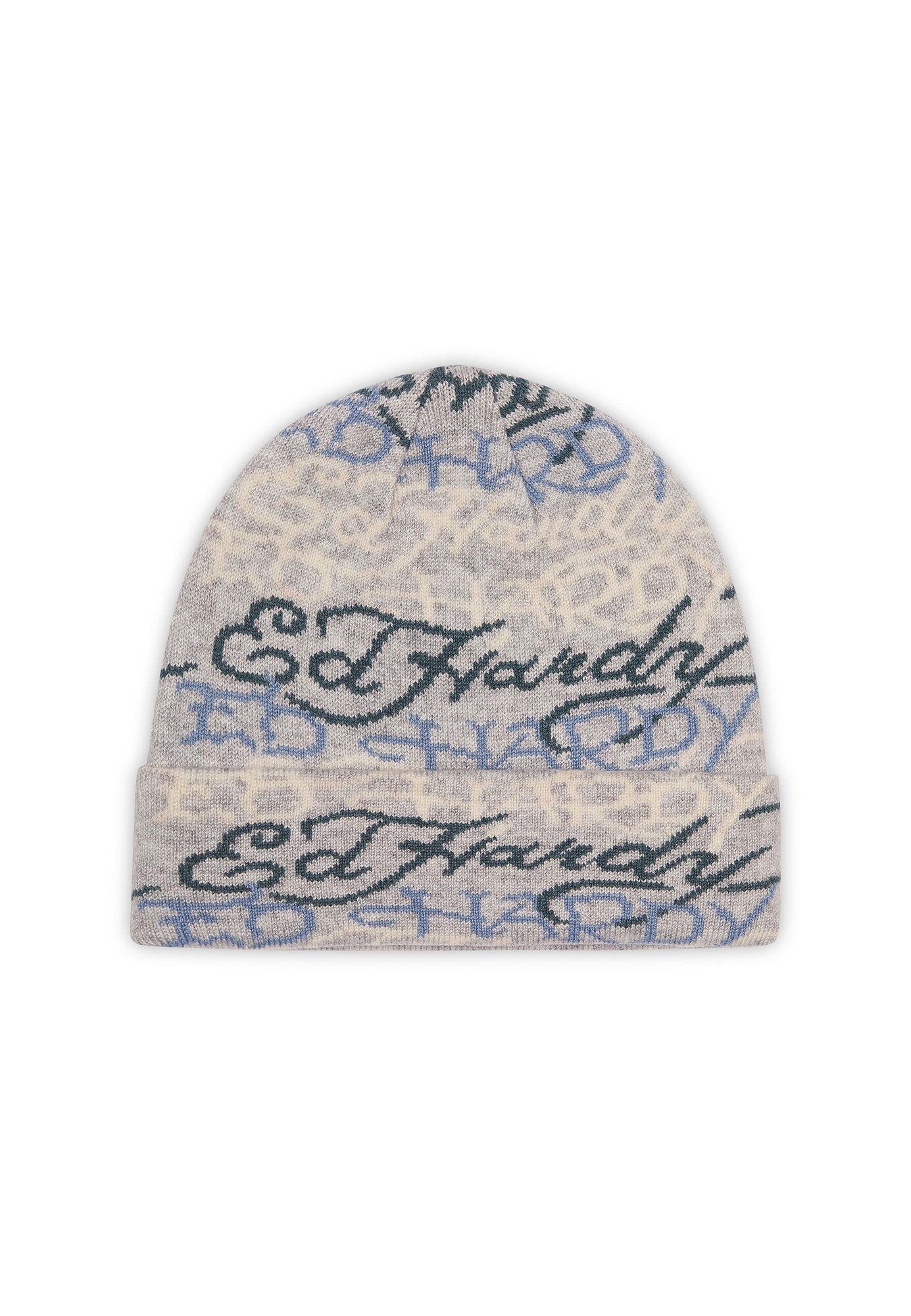 Ed Hardy Căciulă  crem / albastru / gri / gri metalic