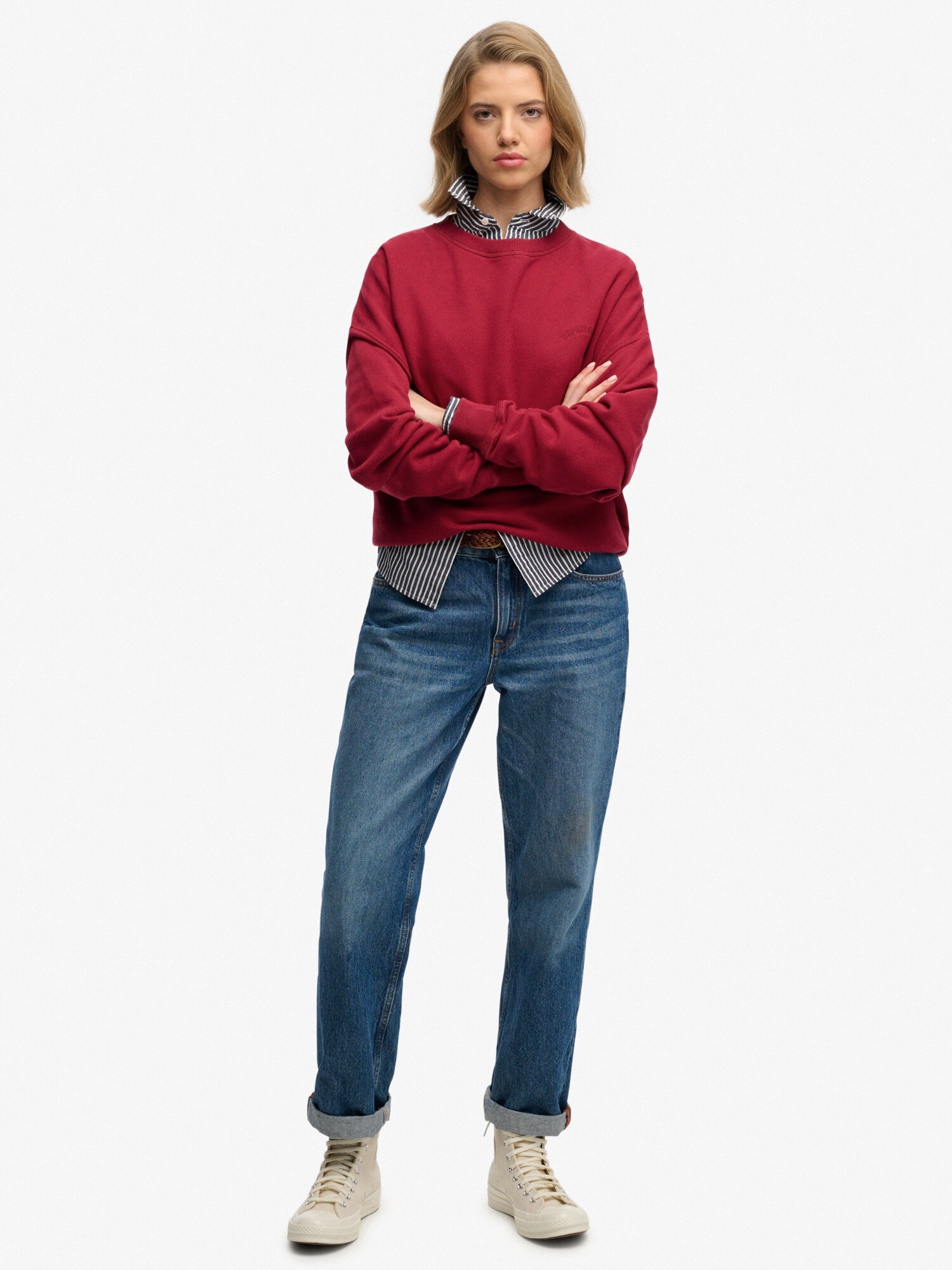 Superdry & Co Mikina 'Essentials'  tmavočervená (obrázok 4)