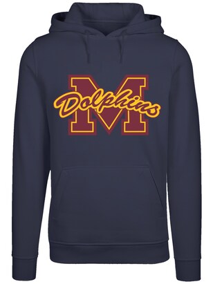 F4NT4STIC Sweatshirt ‘Sex Education M Dolphins Netflix TV Series’ Donkerblauw / Geel / Roestrood