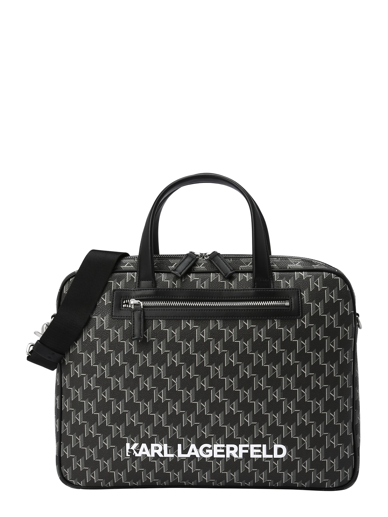 Karl Lagerfeld Aktovka kovčeg  crna / prljavo bijela
