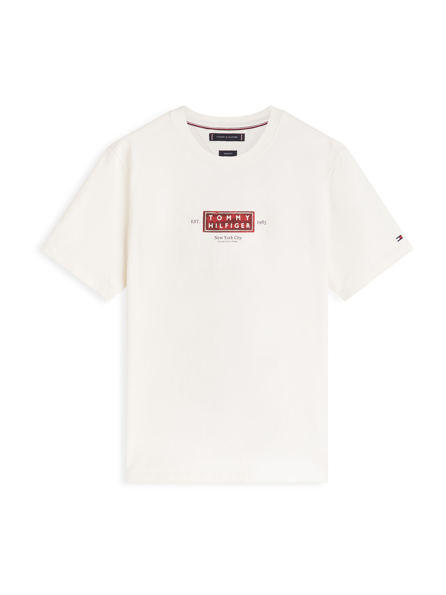 TOMMY HILFIGER Tricou HERITAGE bej deschis / roșu / negru