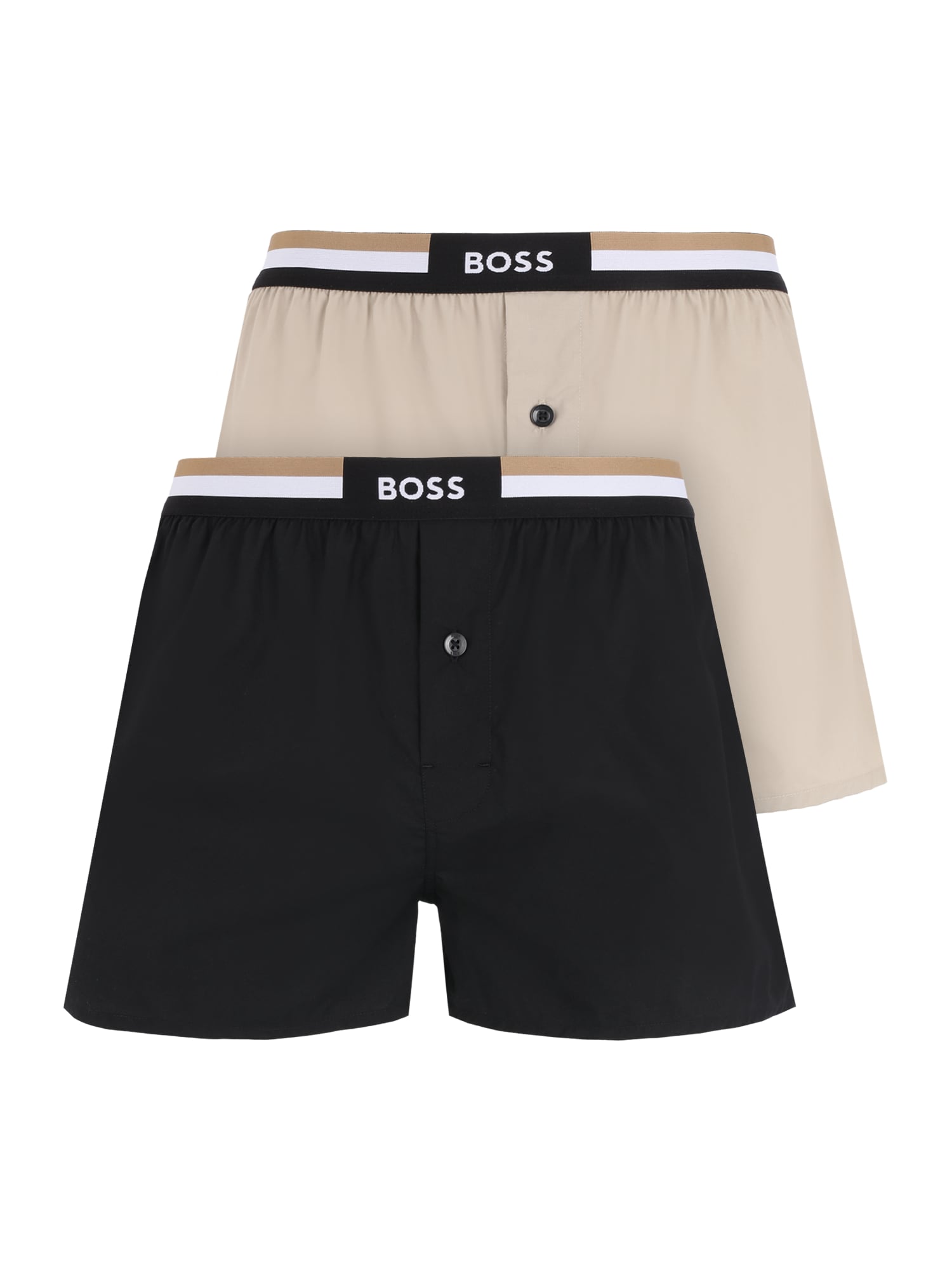 BOSS Black Панталон пижама  капучино / каки / черно / бяло