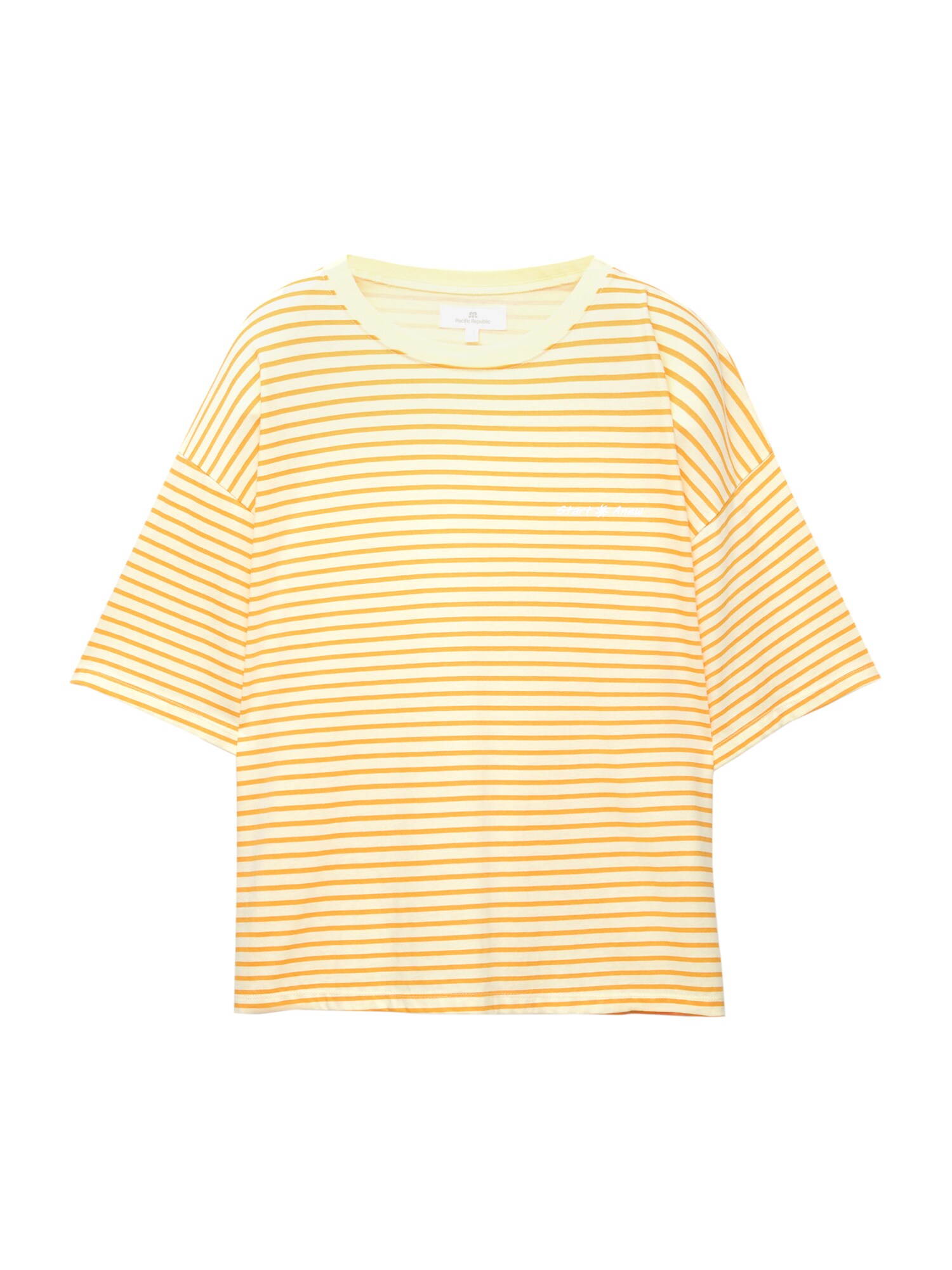 Pull&Bear Póló 'PACIFIC'  curry / fehér akciós termékkép 1