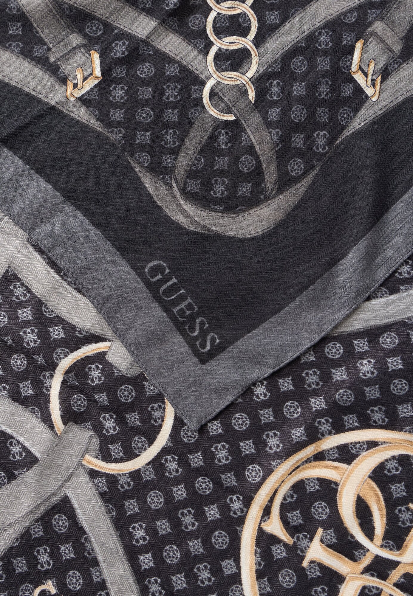GUESS Pañuelo  beige / gris oscuro / negro