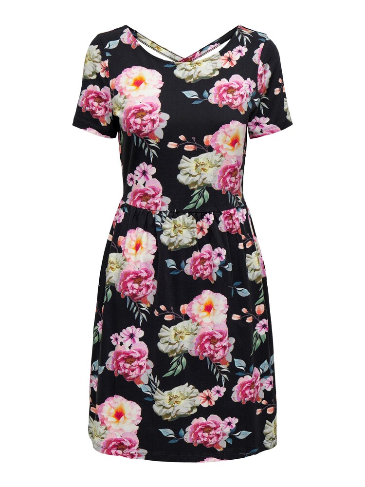 ONLY Kleid 'FLONOL' Damen Größe 32 pastellgrün / orange / hellpink / schwarz Winterkleid