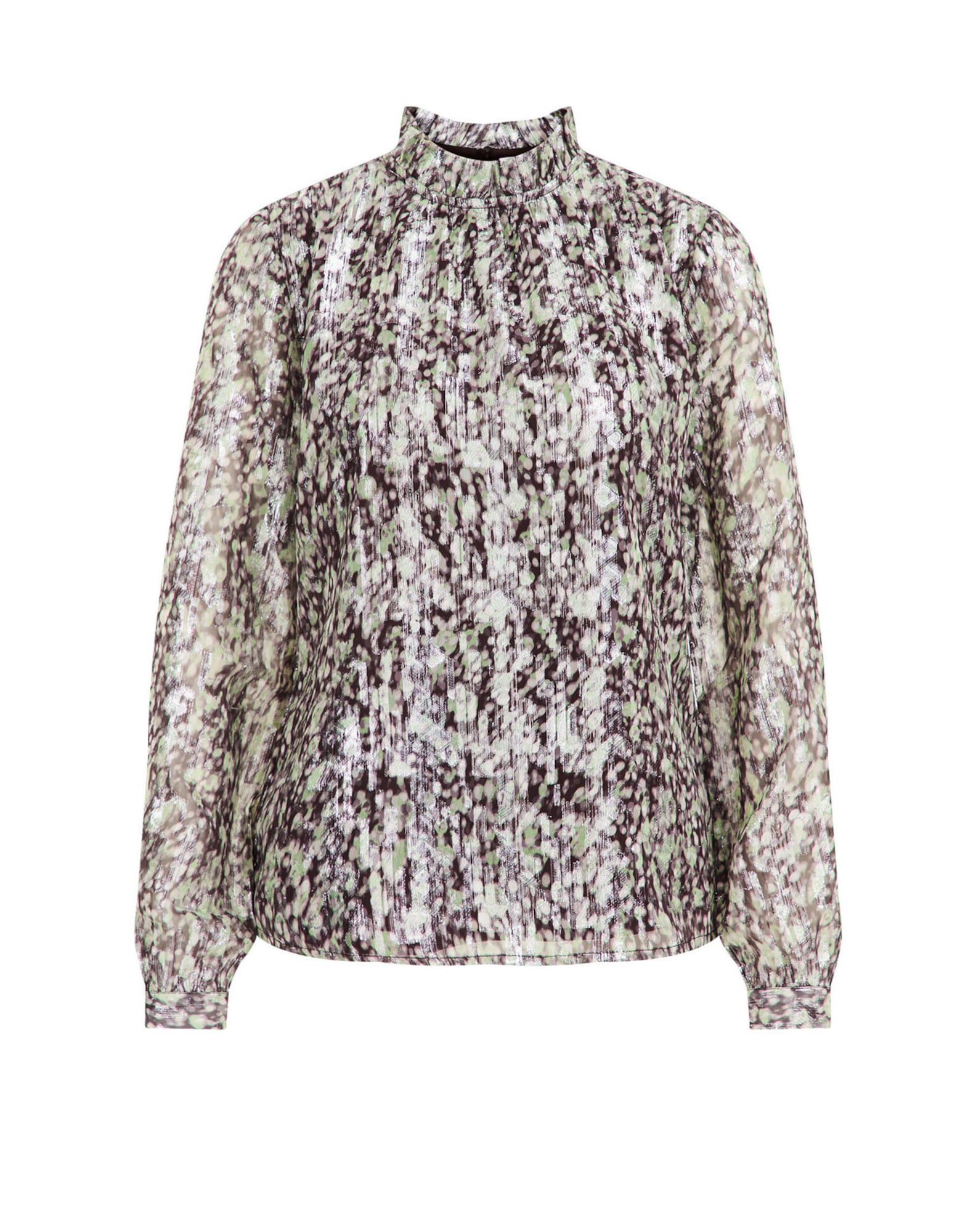 WE Fashion Blúz  barna / zöld / fehér akciós termékkép 1