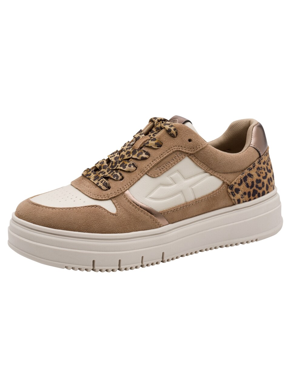 Låg sneaker ljusbeige / karamell / brons