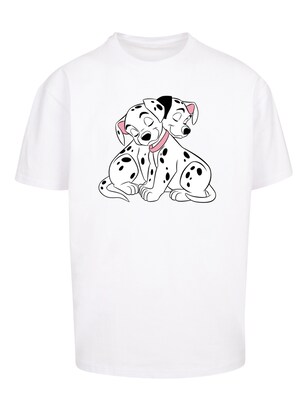 F4NT4STIC Shirt ‘Disney 101 Dalmatians Puppy Love’ Oudroze / Zwart / Wit