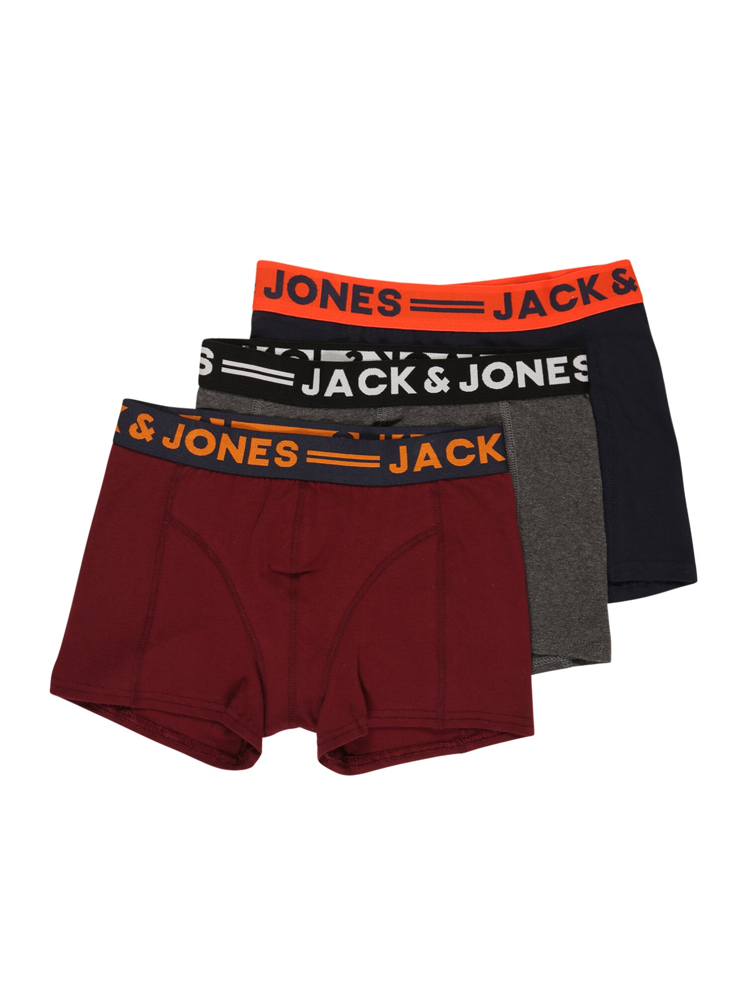 Jack & Jones Junior Apatinės kelnaitės  margai pilka / mėlyna / tamsiai raudona