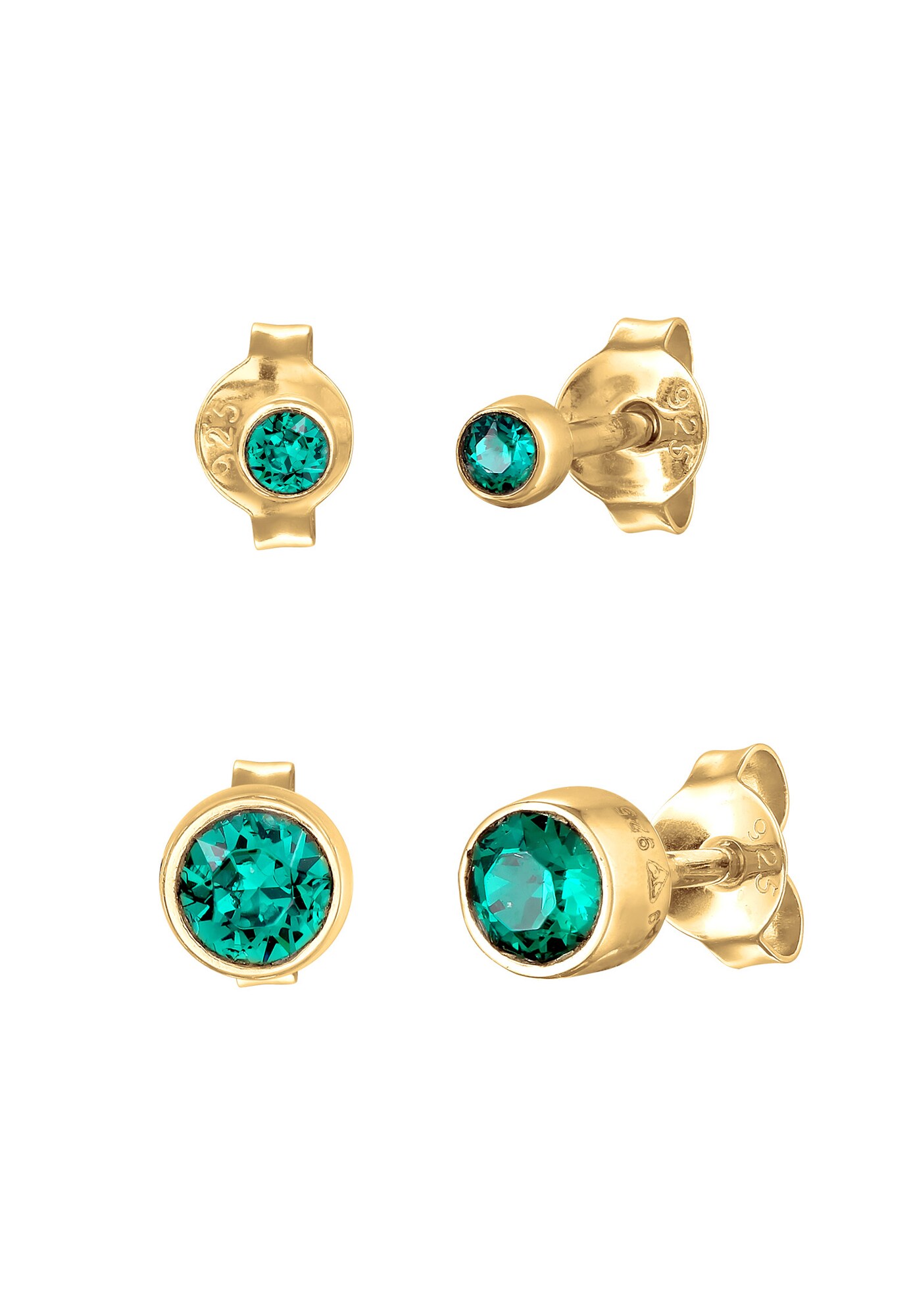 ELLI Cercei  auriu / verde smarald