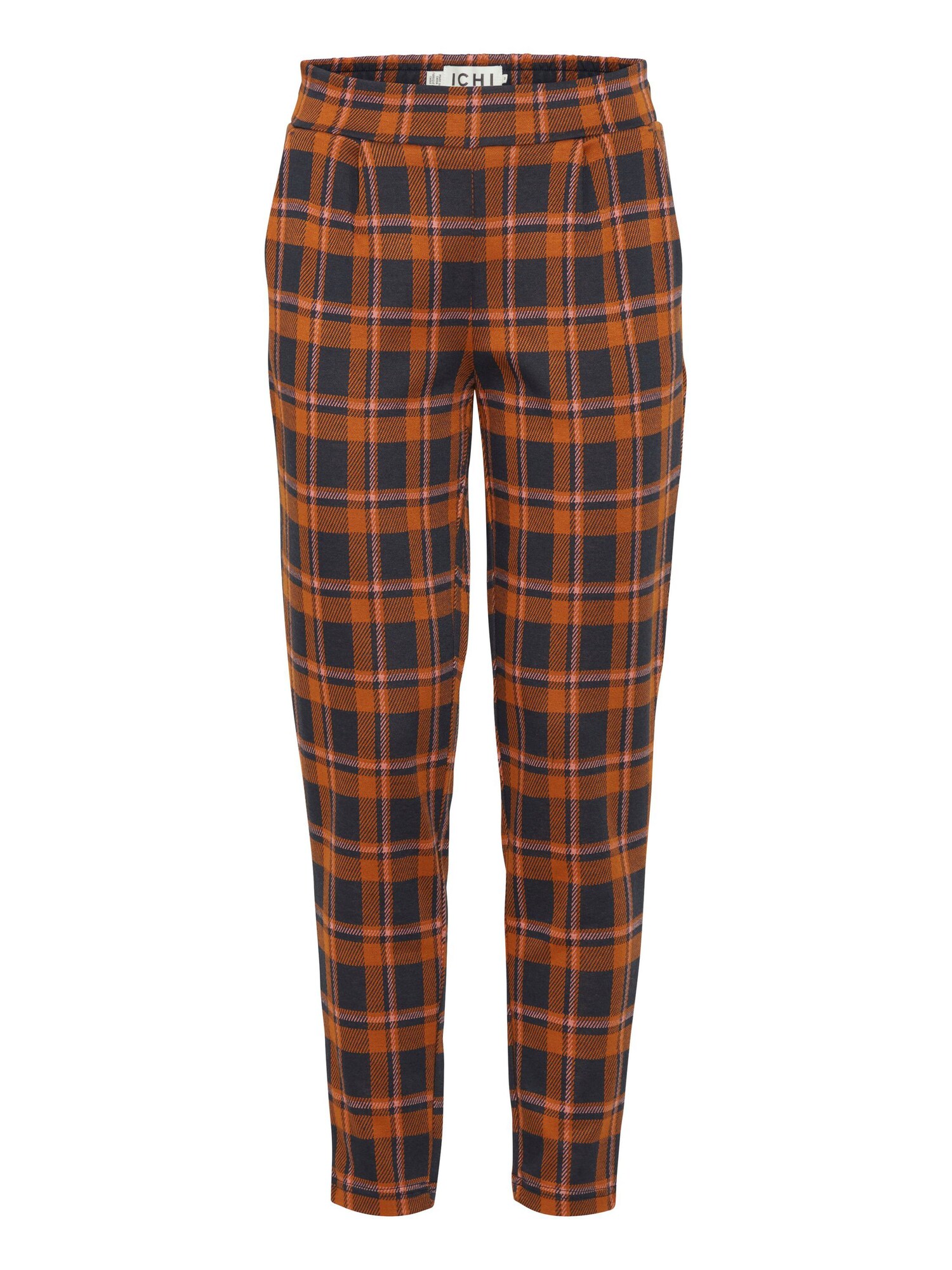 ICHI Pantalón plisado 'IHKate'  azul noche / naranja oscuro