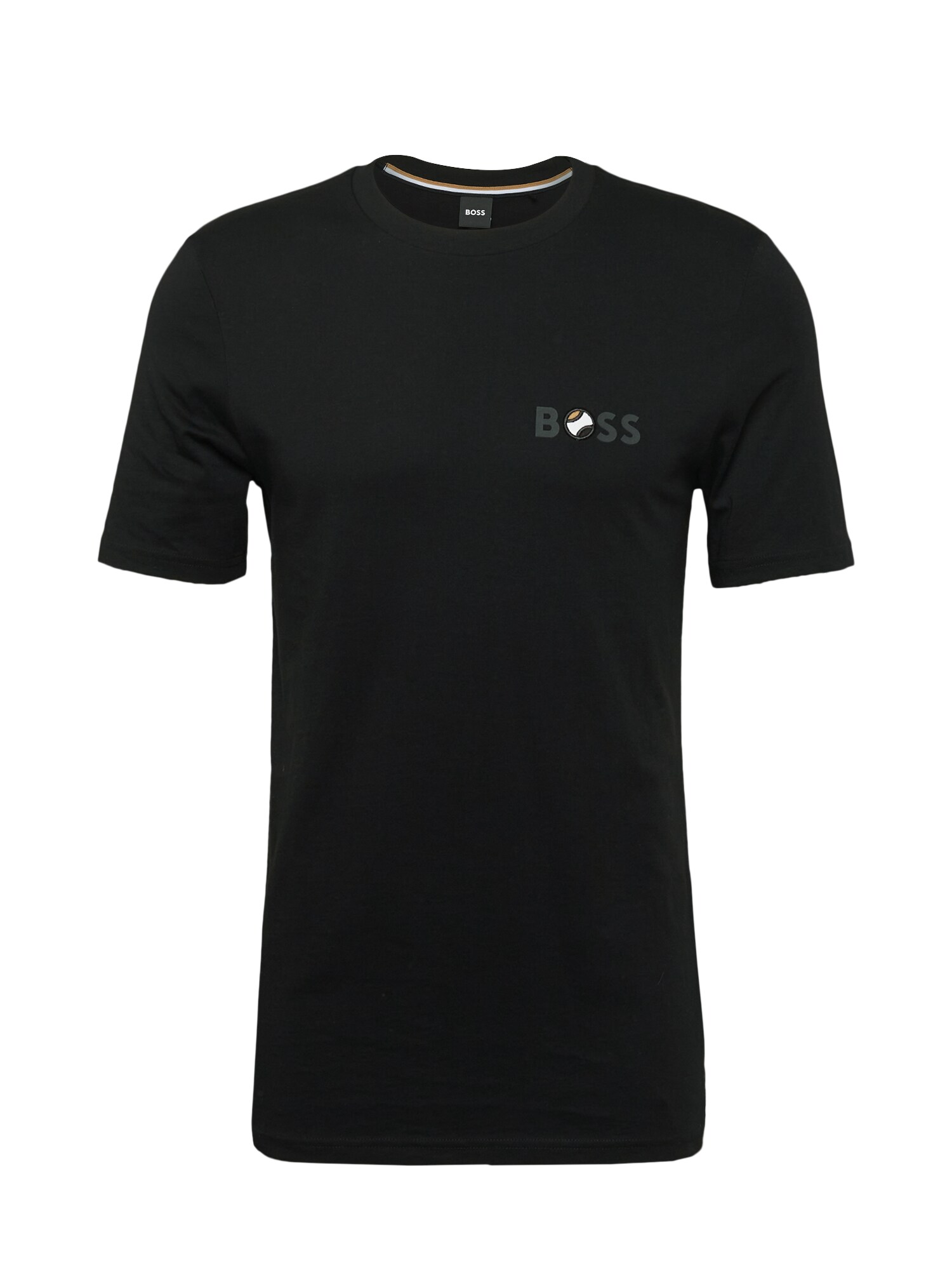 BOSS Black Тениска 'Tiburt'  тъмносиво / черно / бяло